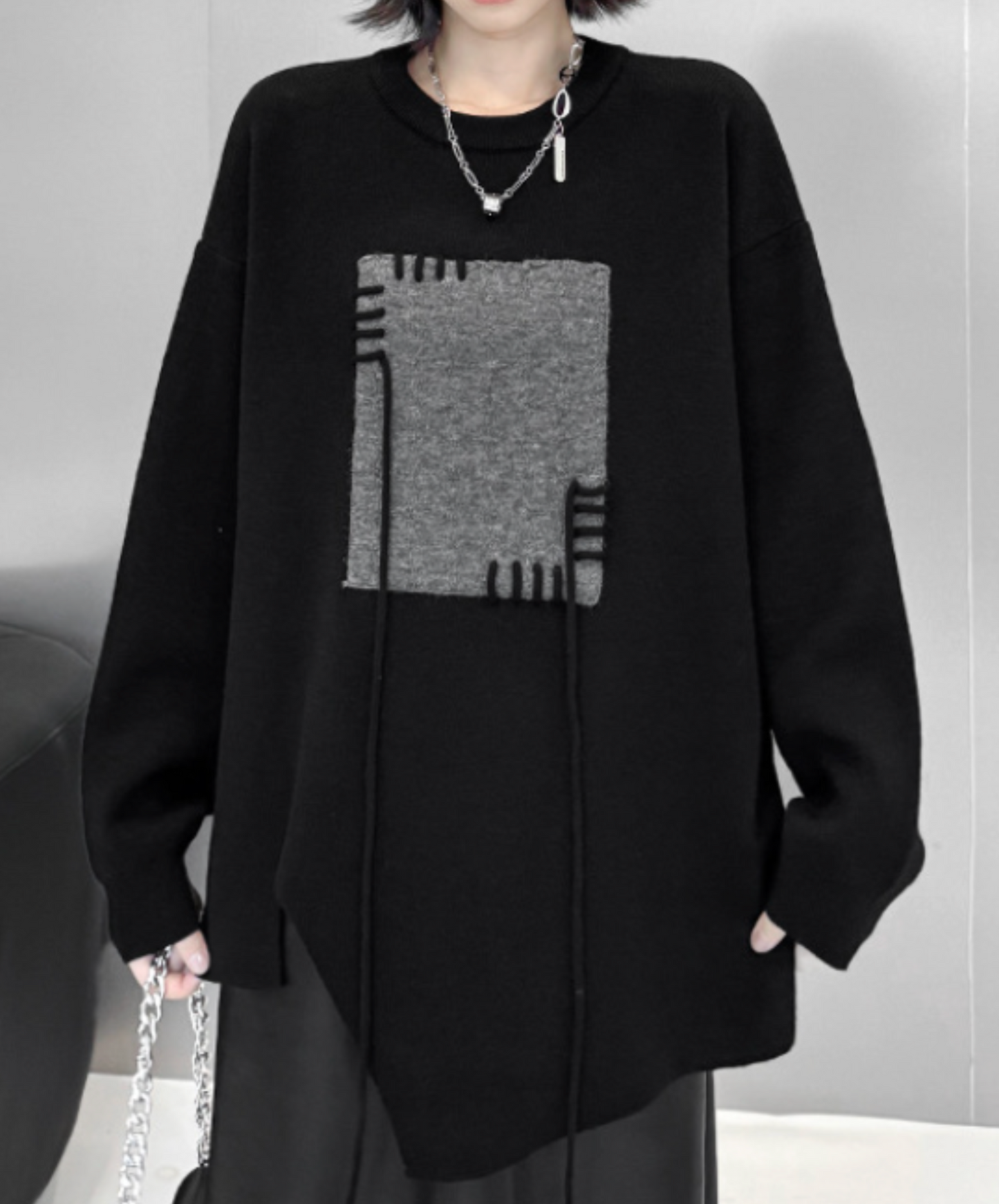 jacquard stitched motif sweater EN2469