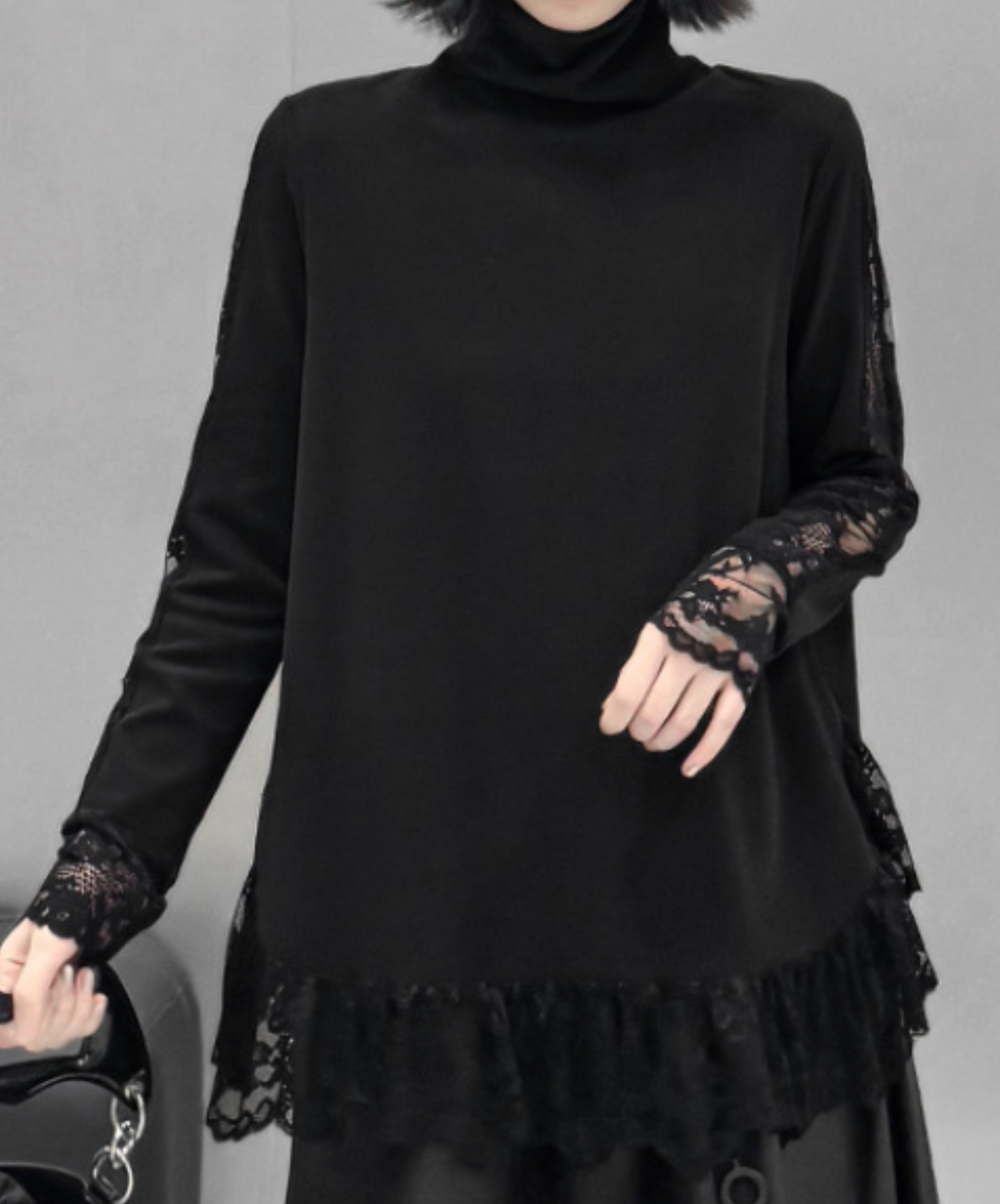 lace line frills t-shirt EN2446