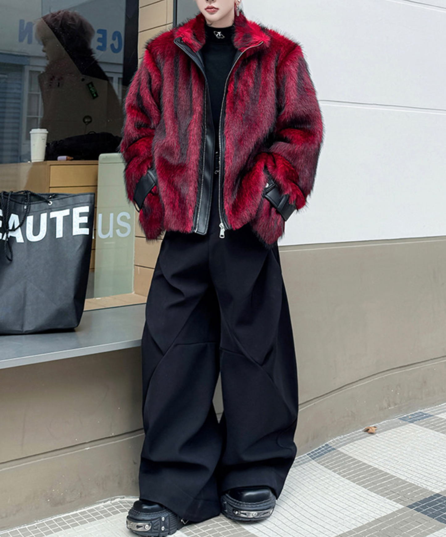 wolf-style fake fur jacket EN2618