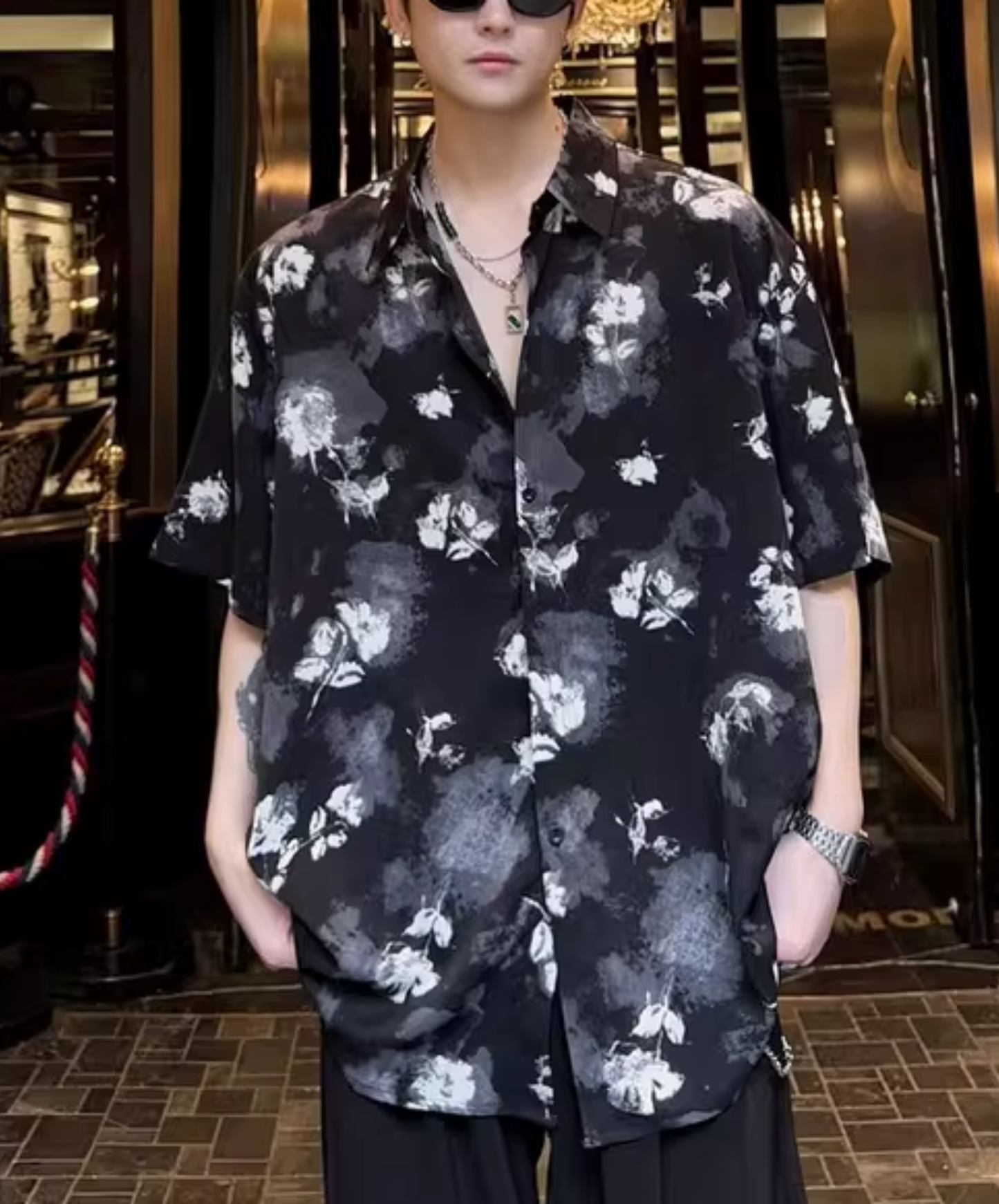 retro floral tie-dye shirt EN2791