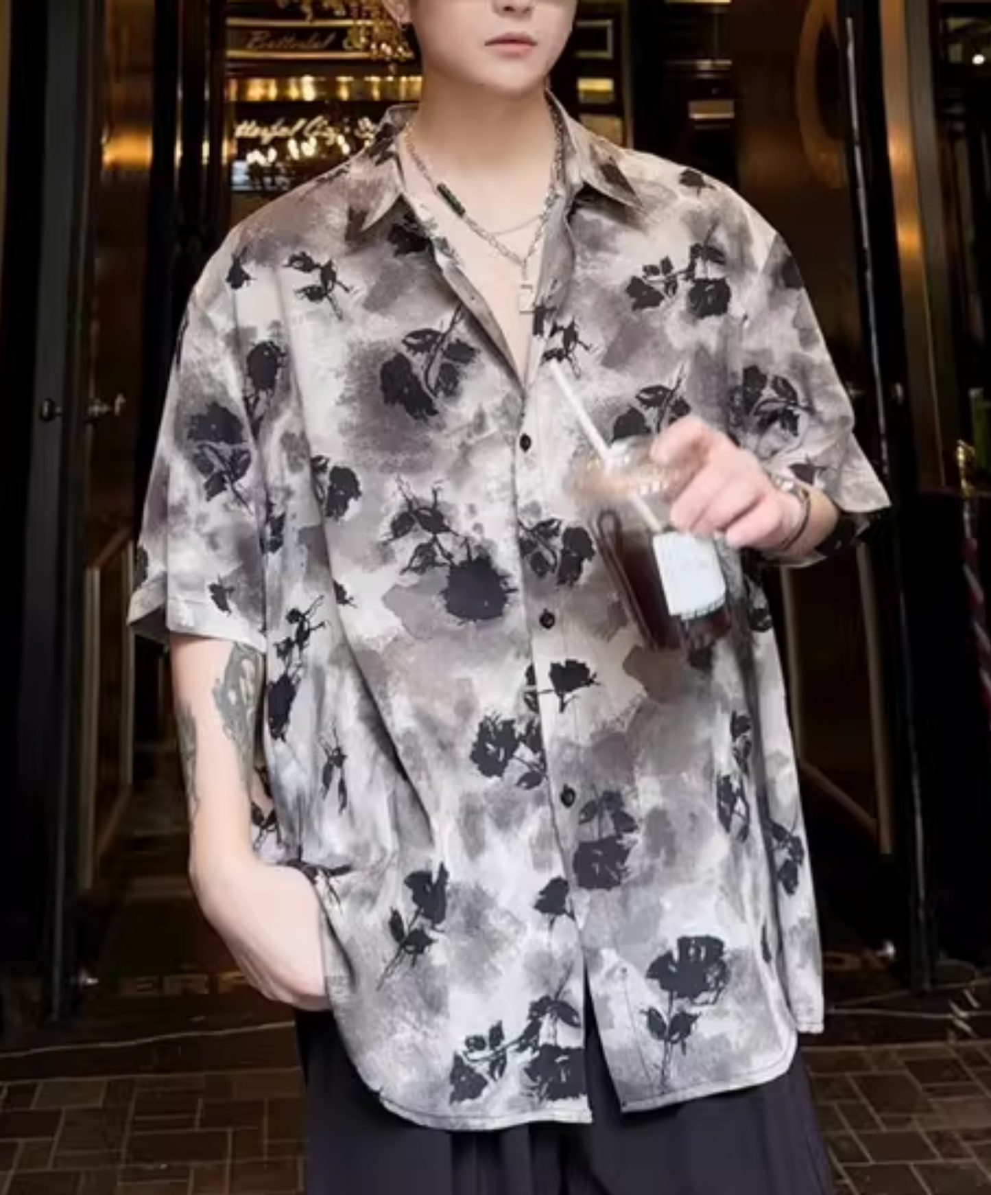 retro floral tie-dye shirt EN2791