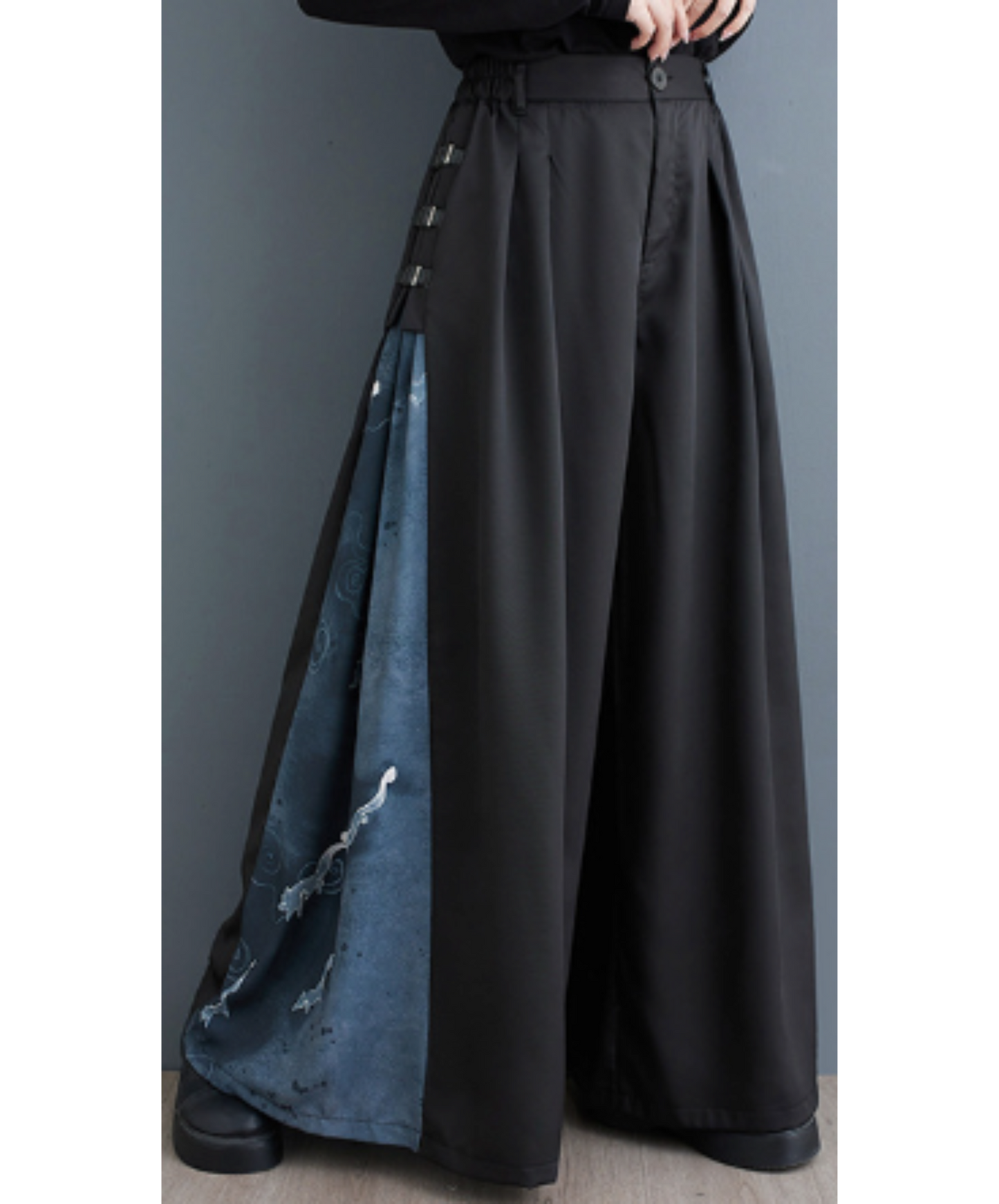 color print side parts hakama pants EN2001