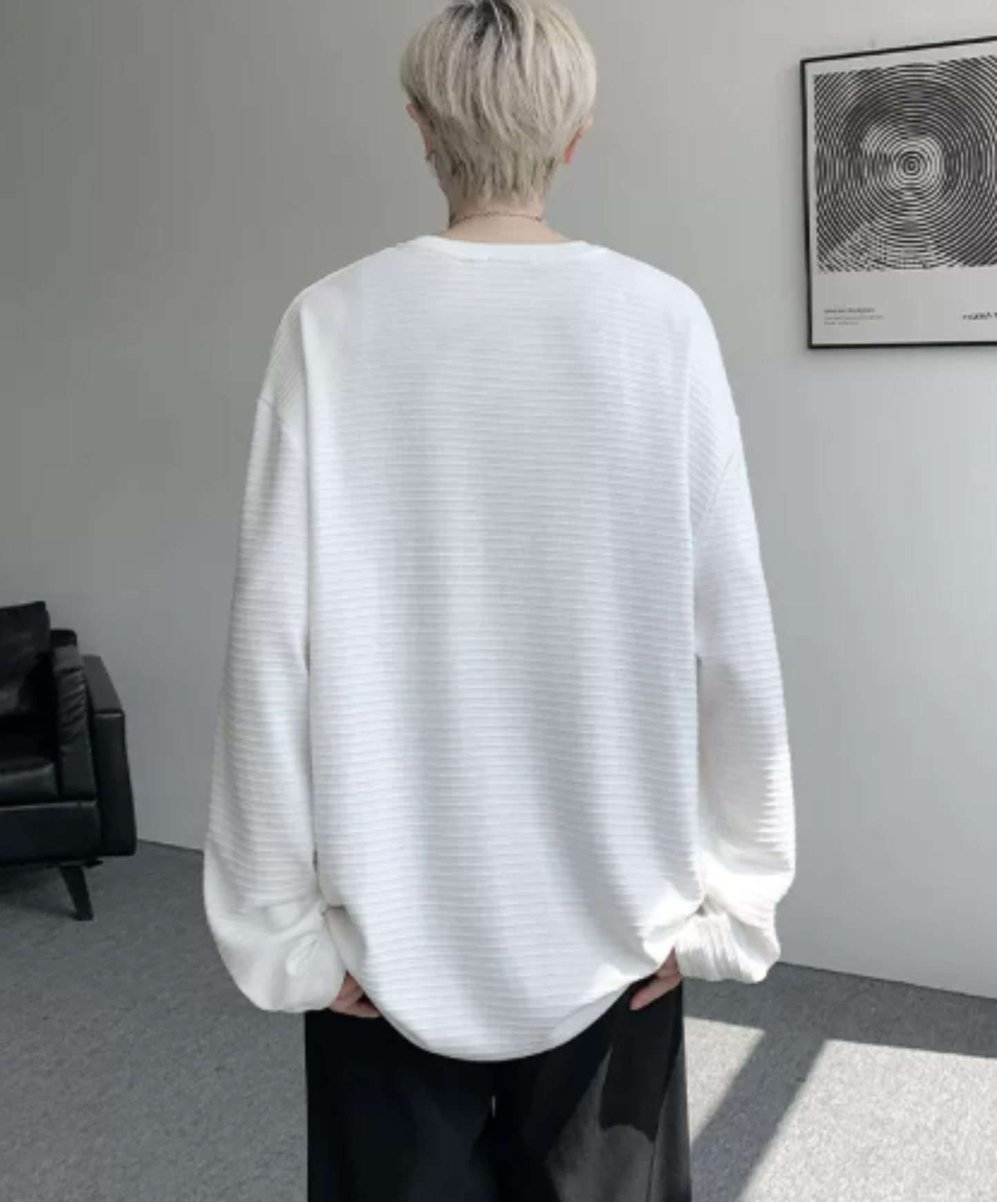 brushed finish with border t-shirt EN3126