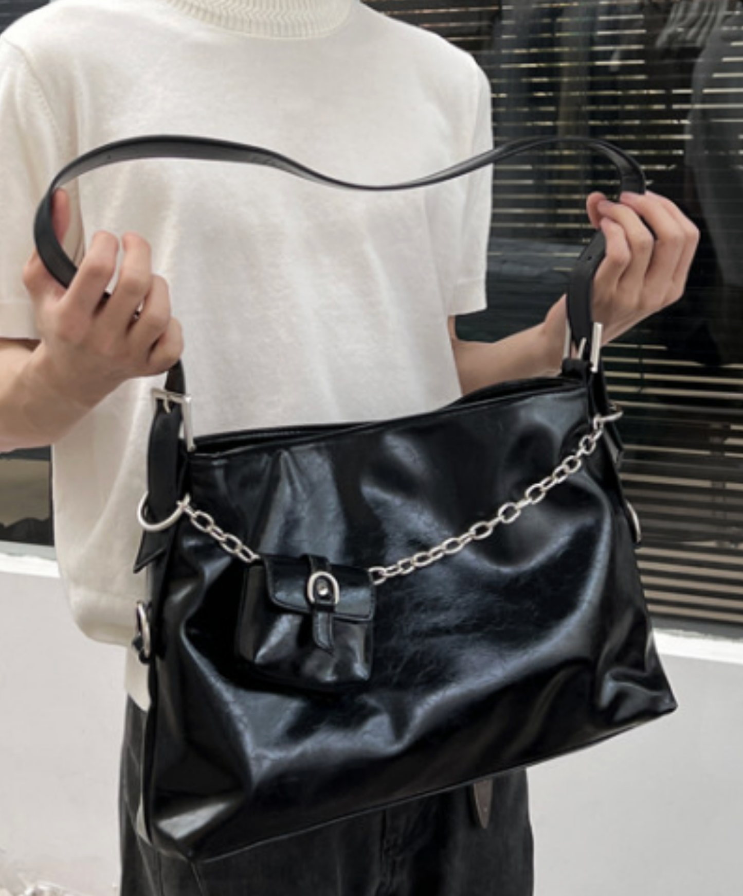 dark crossbody tote bag EN2729