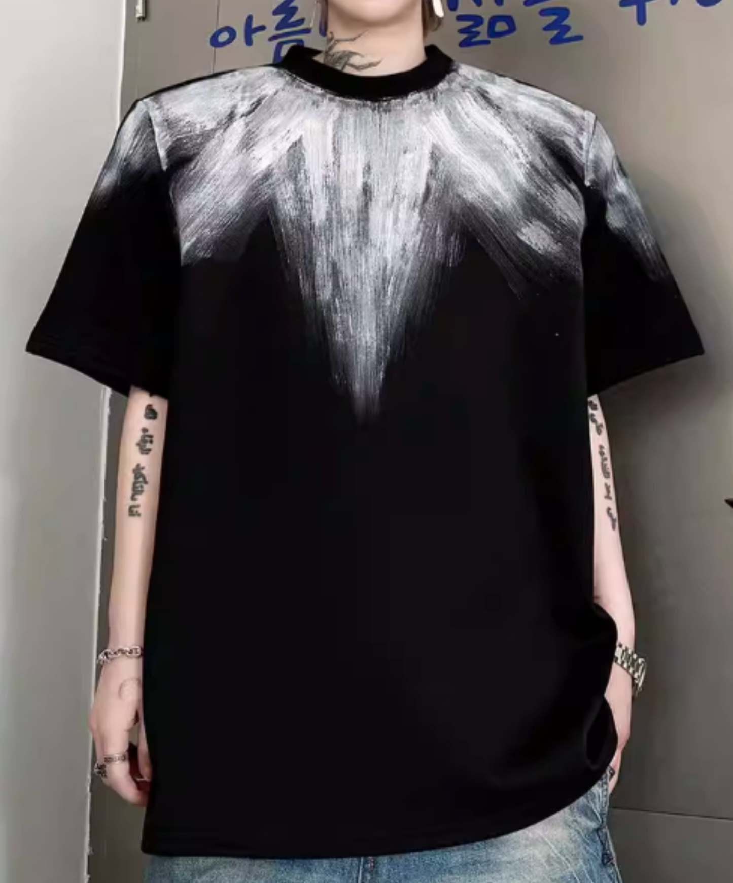 radial pattern short sleeves t-shirt EN2824