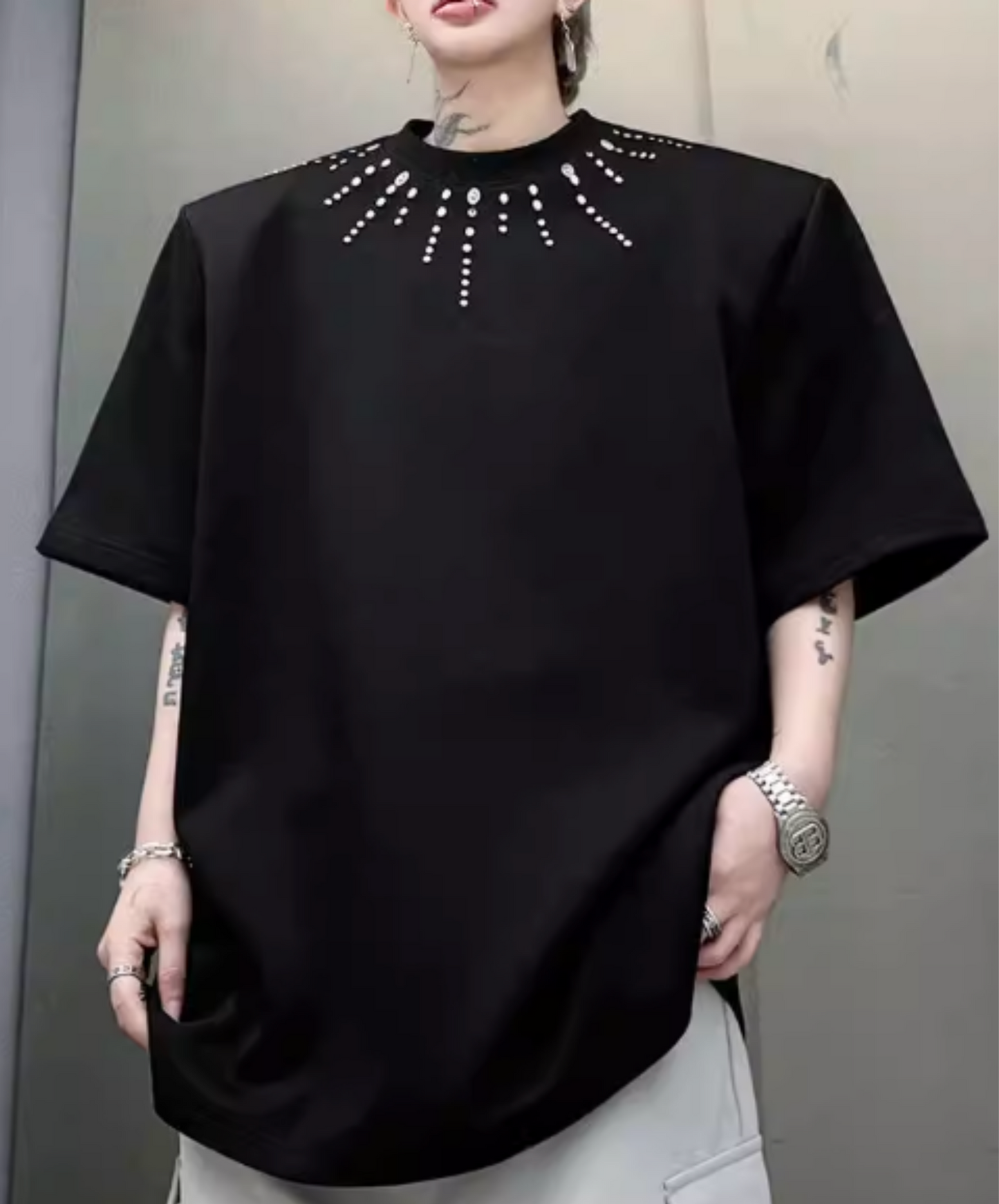 beaded meteor design t-shirt EN2826