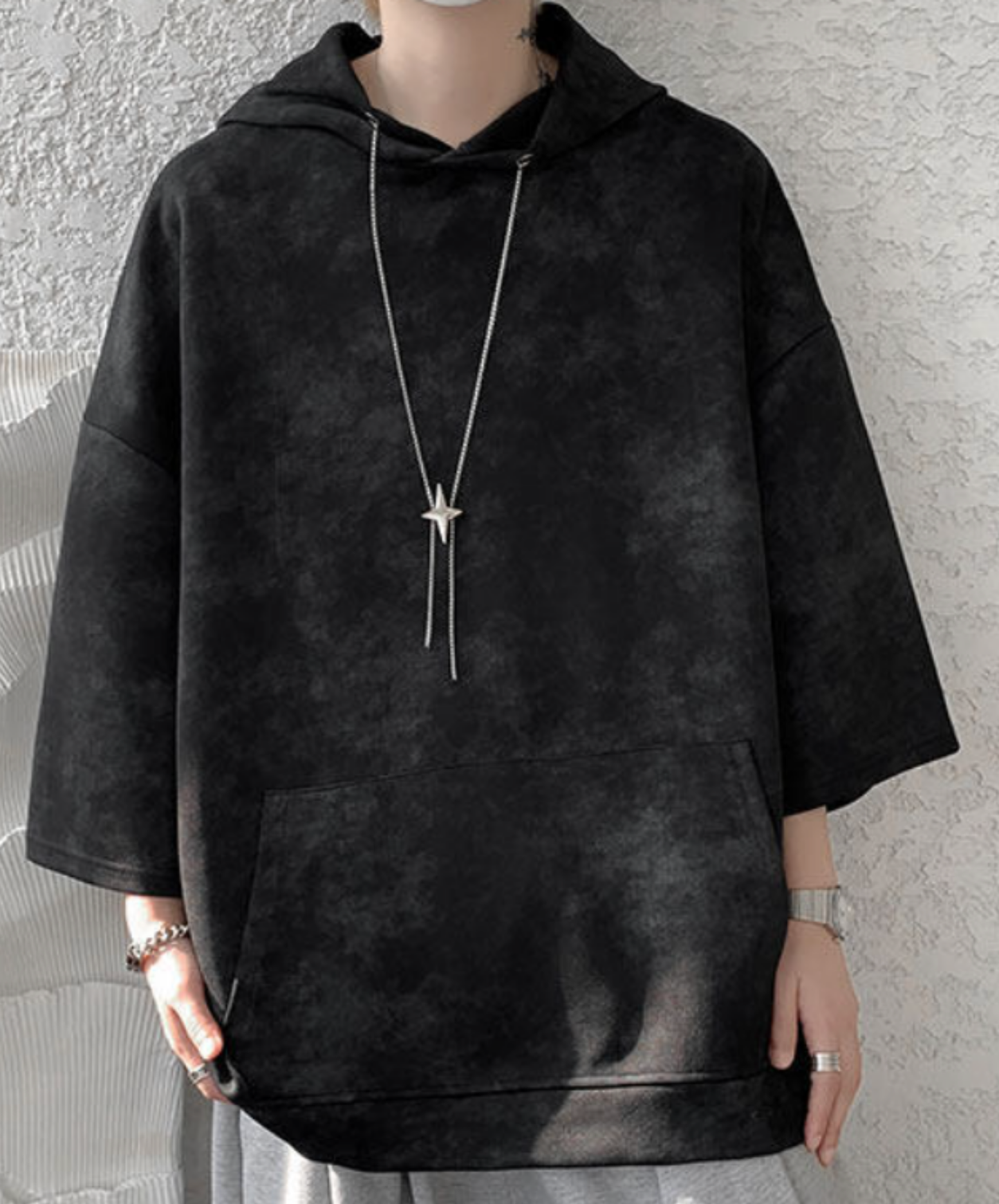 star motif neck strap hoodie EN2845
