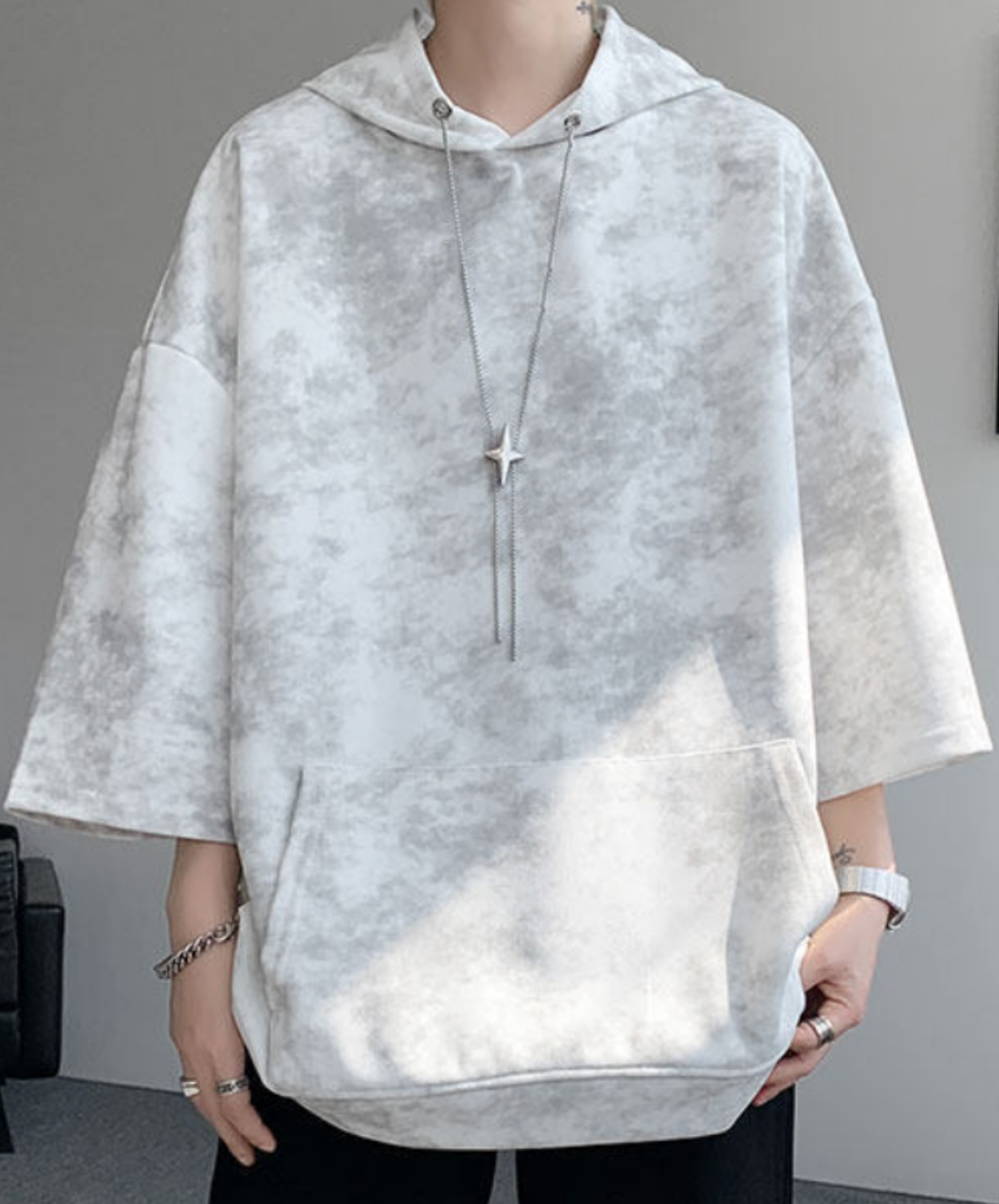star motif neck strap hoodie EN2845