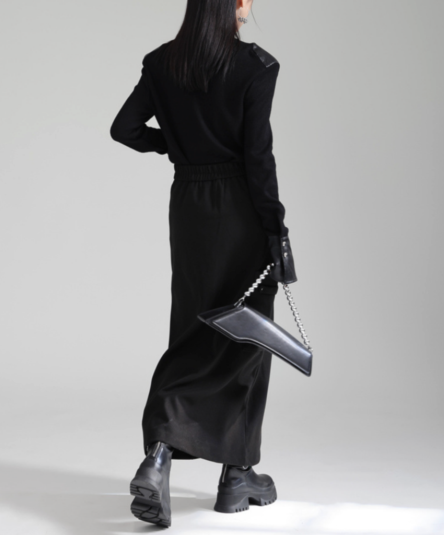 irregular zipper velvet skirt EN2732