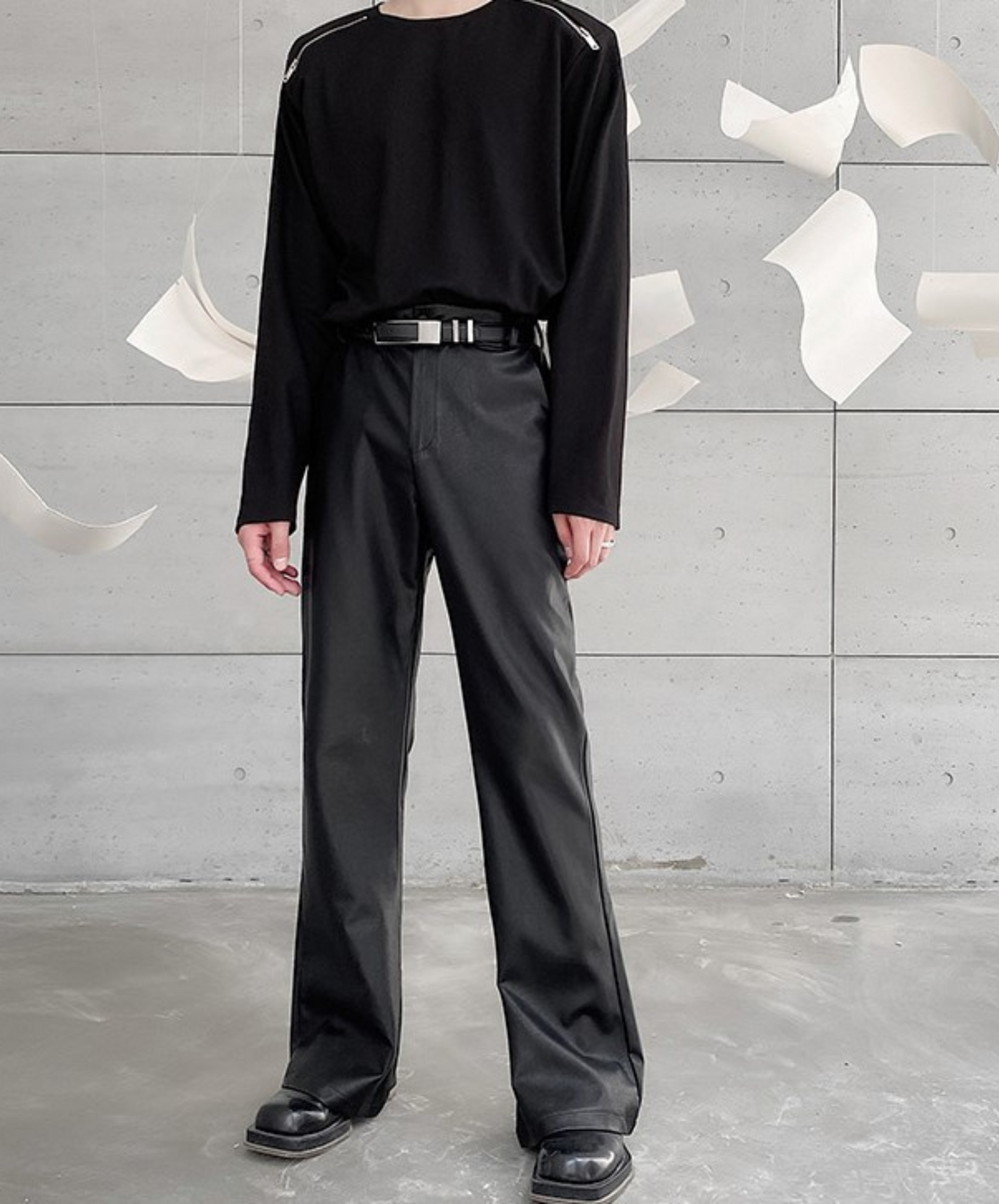 【style37】dark mode outfit set EN1410（ coat+ pants set）