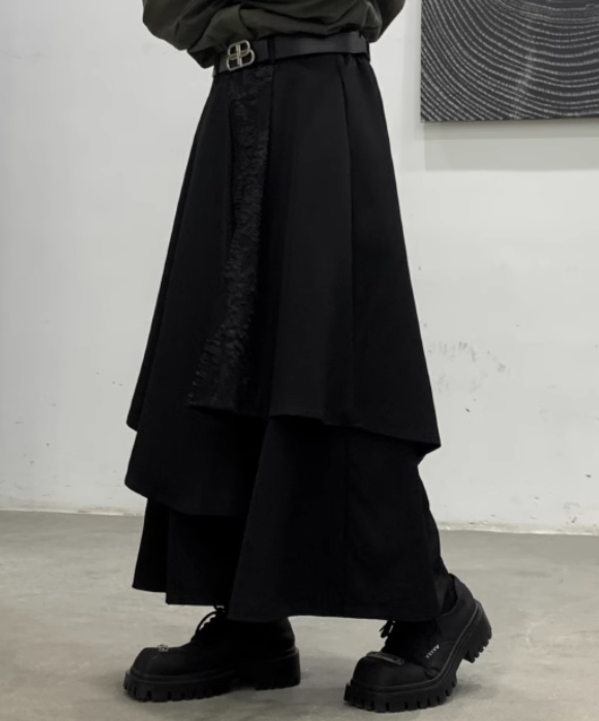 【style112】dark mode outfit set EN3263（shirt + pants + necklace + boots set）