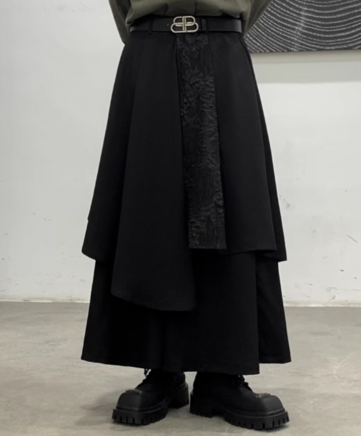 【style112】dark mode outfit set EN3263（shirt + pants + necklace + boots set）