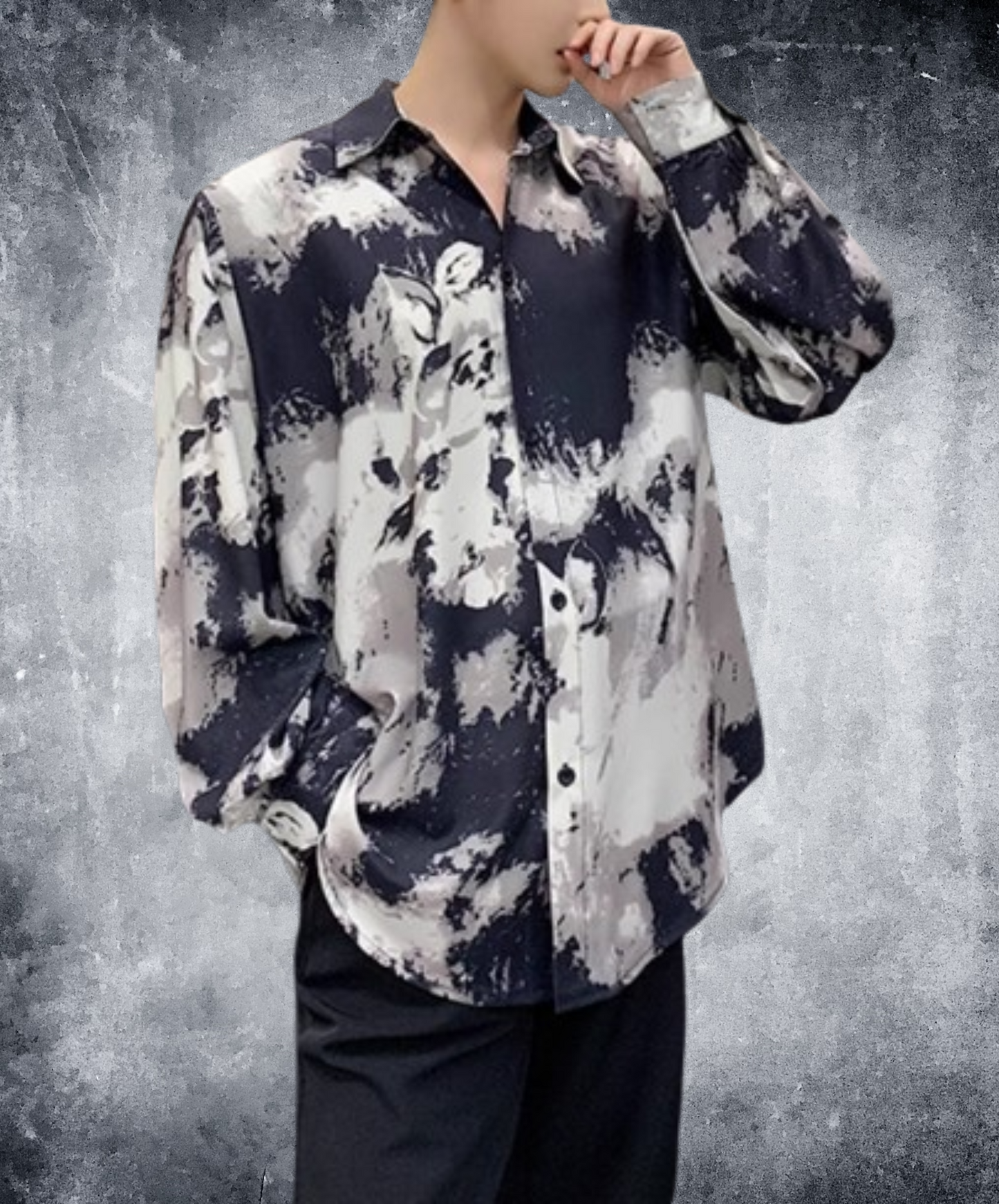 monotone splash design shirt EN1843