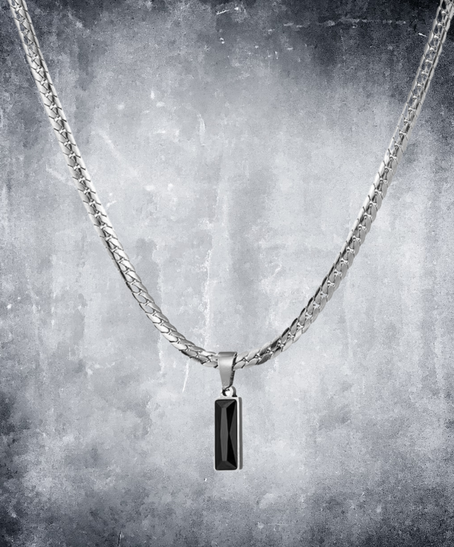 titanium black zircon necklace EN2659