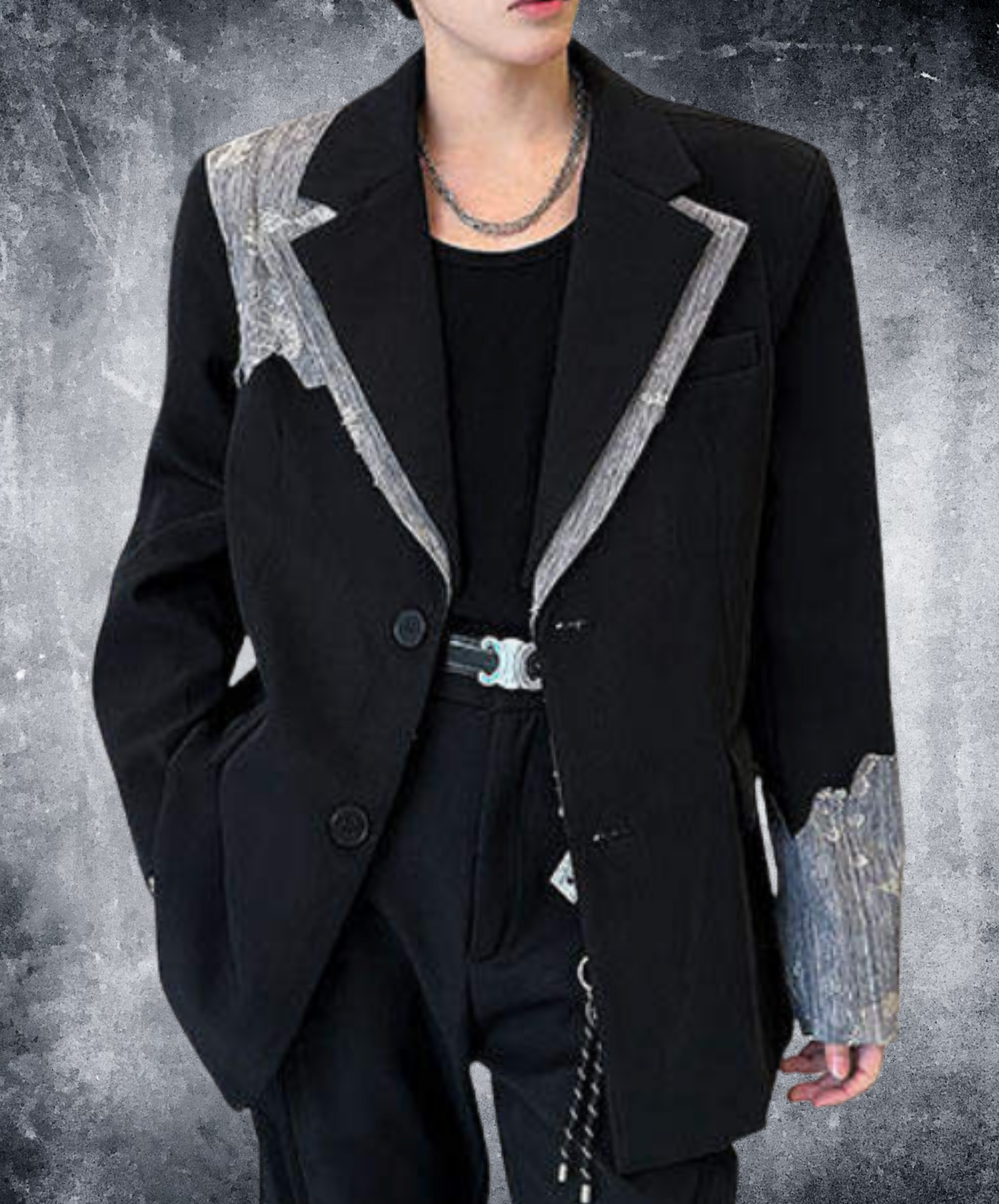 stylish lace trim jacket EN2689