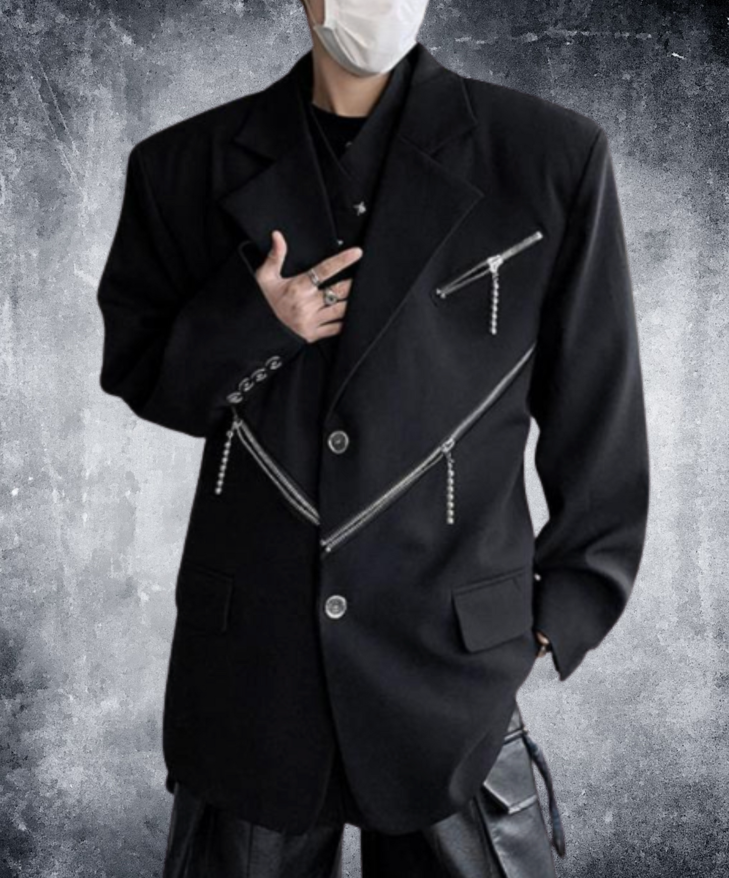 tassel motif print short length jacket EN2428