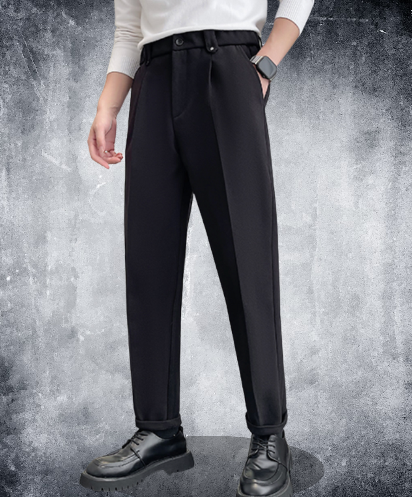 fleece-lined elastic waist pants EN2545