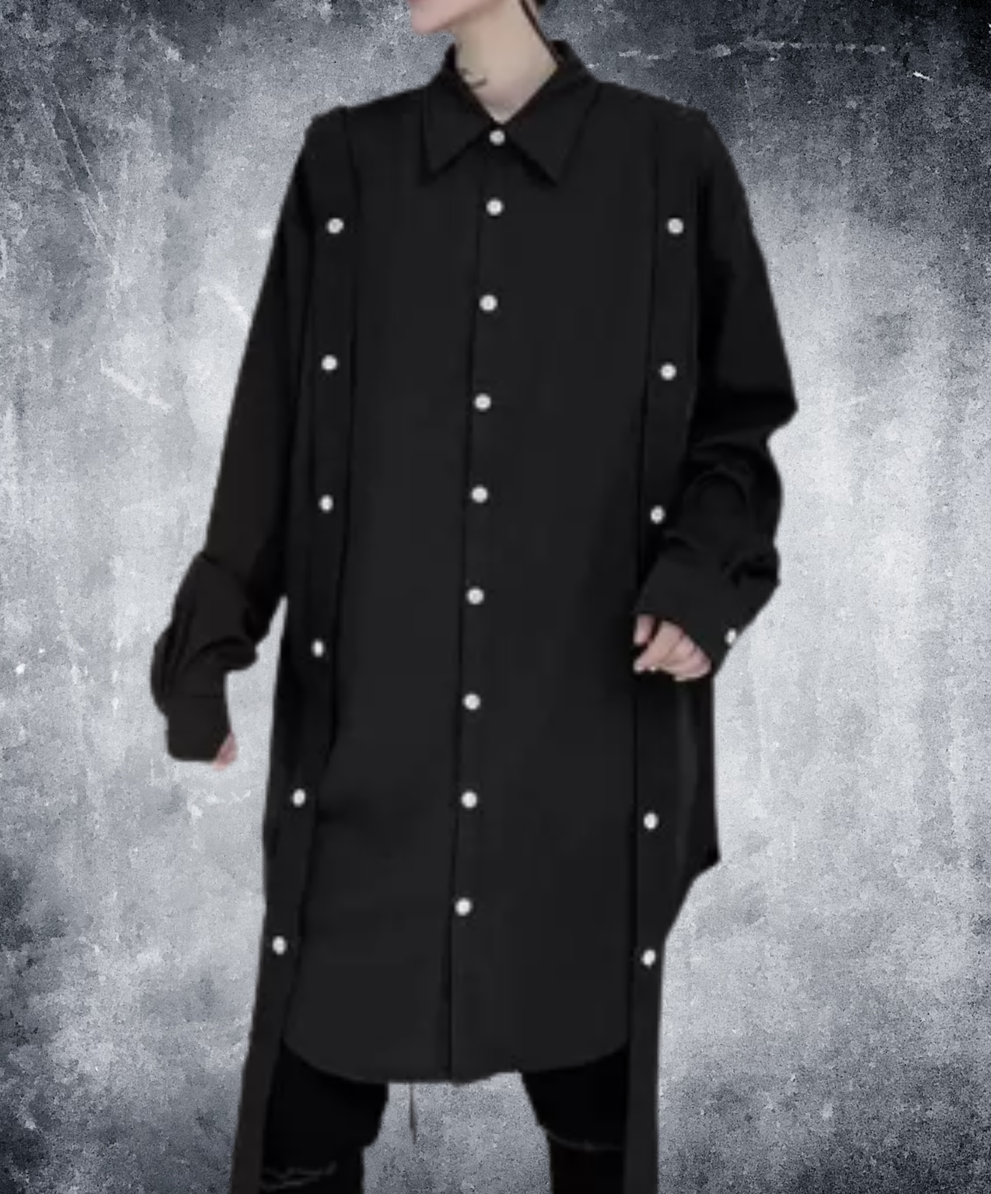 long belt with button detail long shirt EN3107