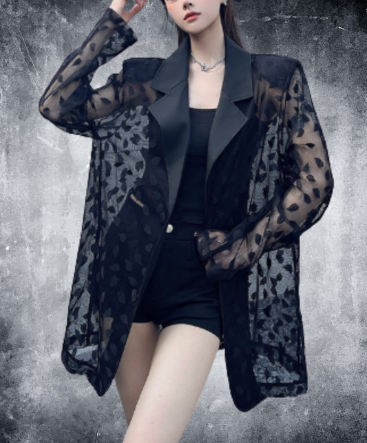 petal pattern mesh jacket EN2916