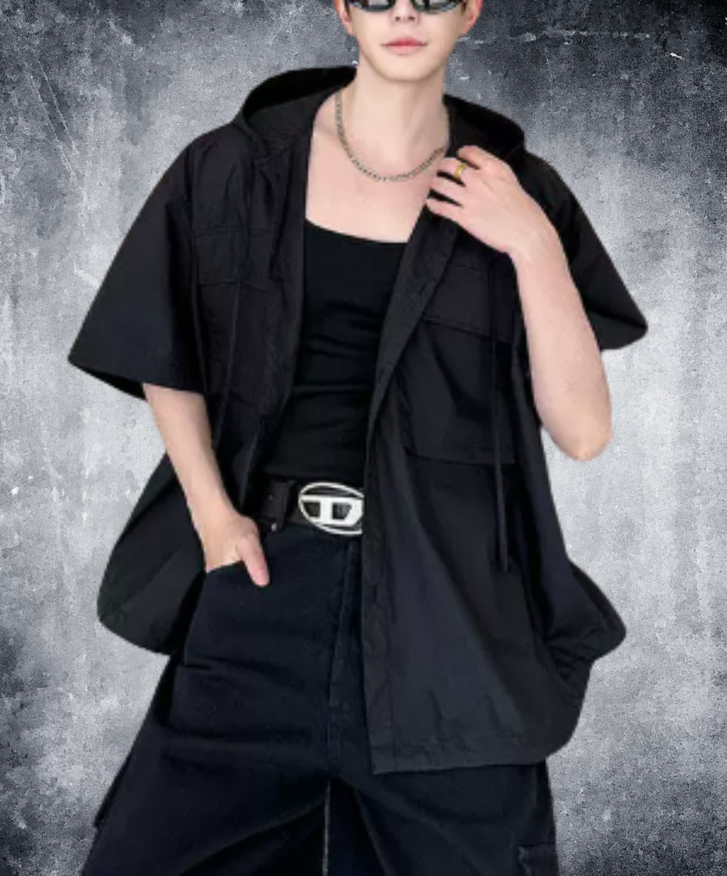 hooded oversized shirt EN2943
