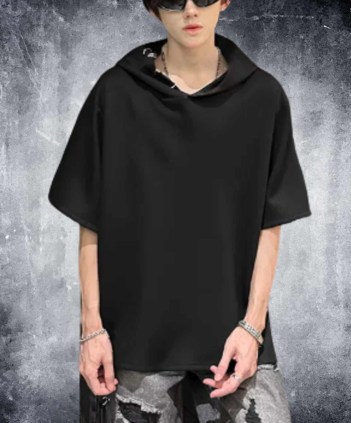 loose silhouette with metal embellishments hoodie EN2980