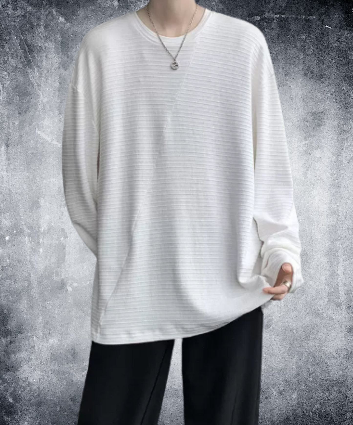 brushed finish with border t-shirt EN3126