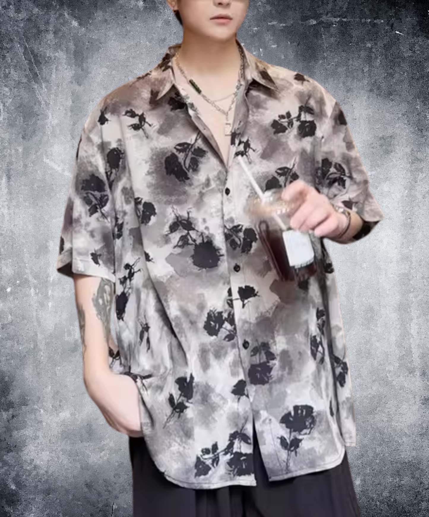 retro floral tie-dye shirt EN2791