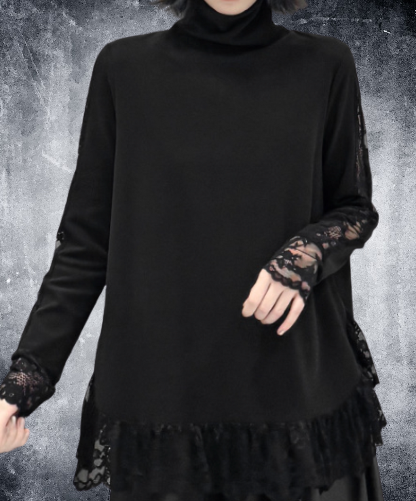 lace line frills t-shirt EN2446