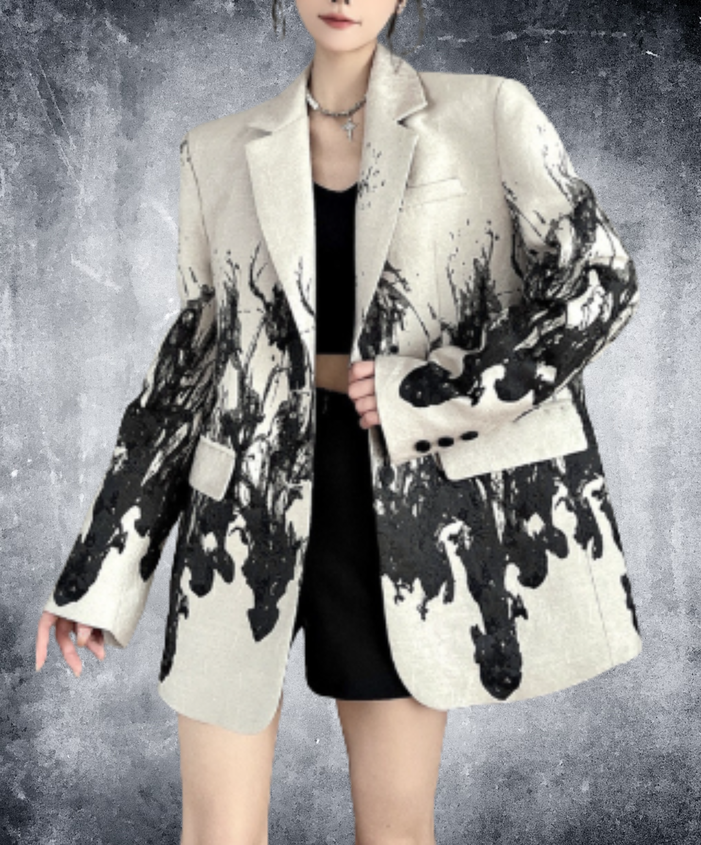 ink painting pattern hard jacket EN3091