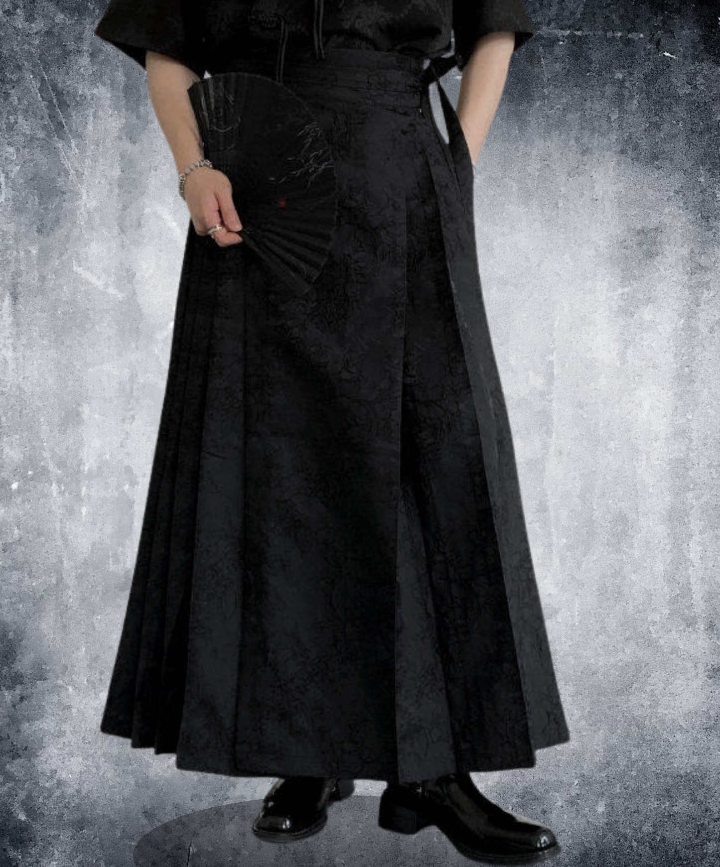 jacquard pleated loose fit skirt EN2705