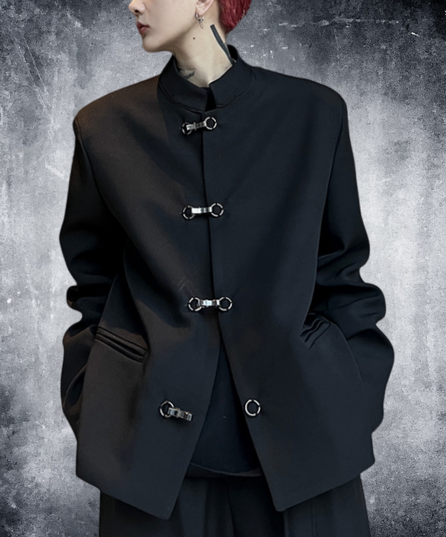 【style38】dark mode outfit set EN1411（jacket+ skirt set）