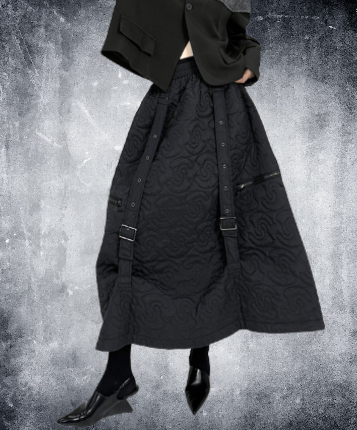 3d-stitched balloon silhouette skirt EN3152
