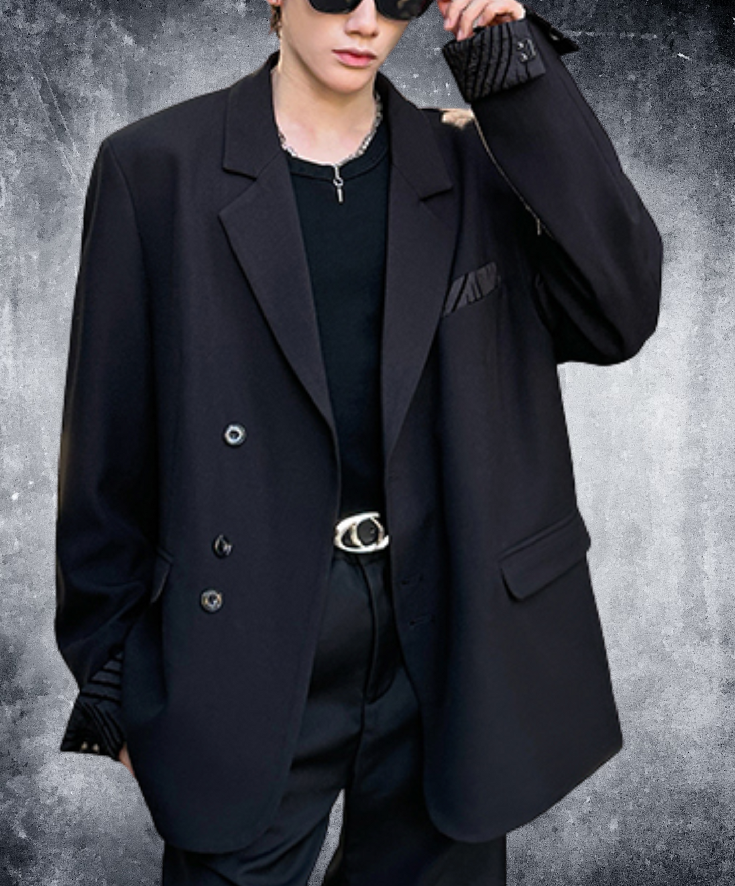 patchwork oversized jacket EN2493