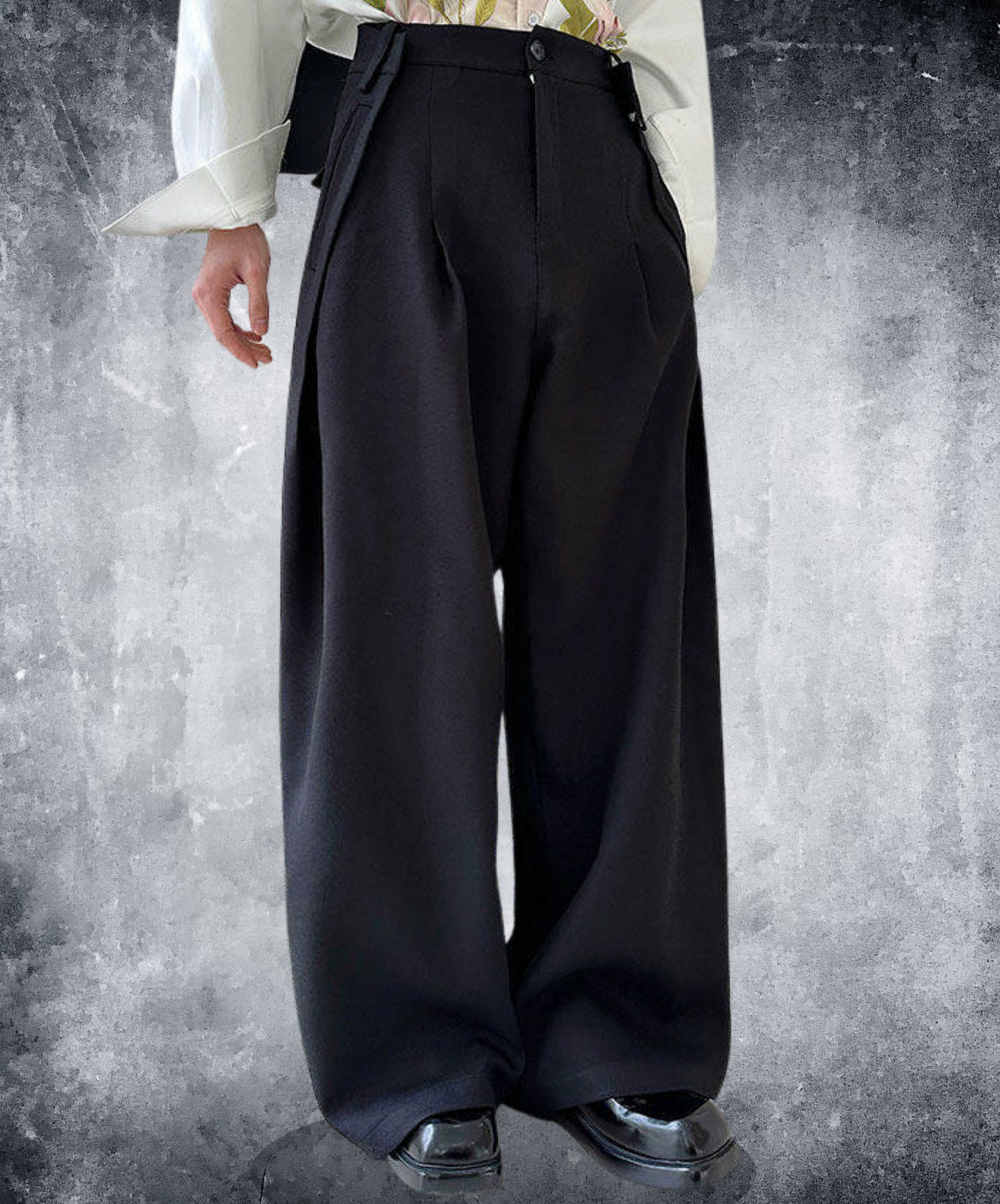mid-high waist simple wide pants EN2711