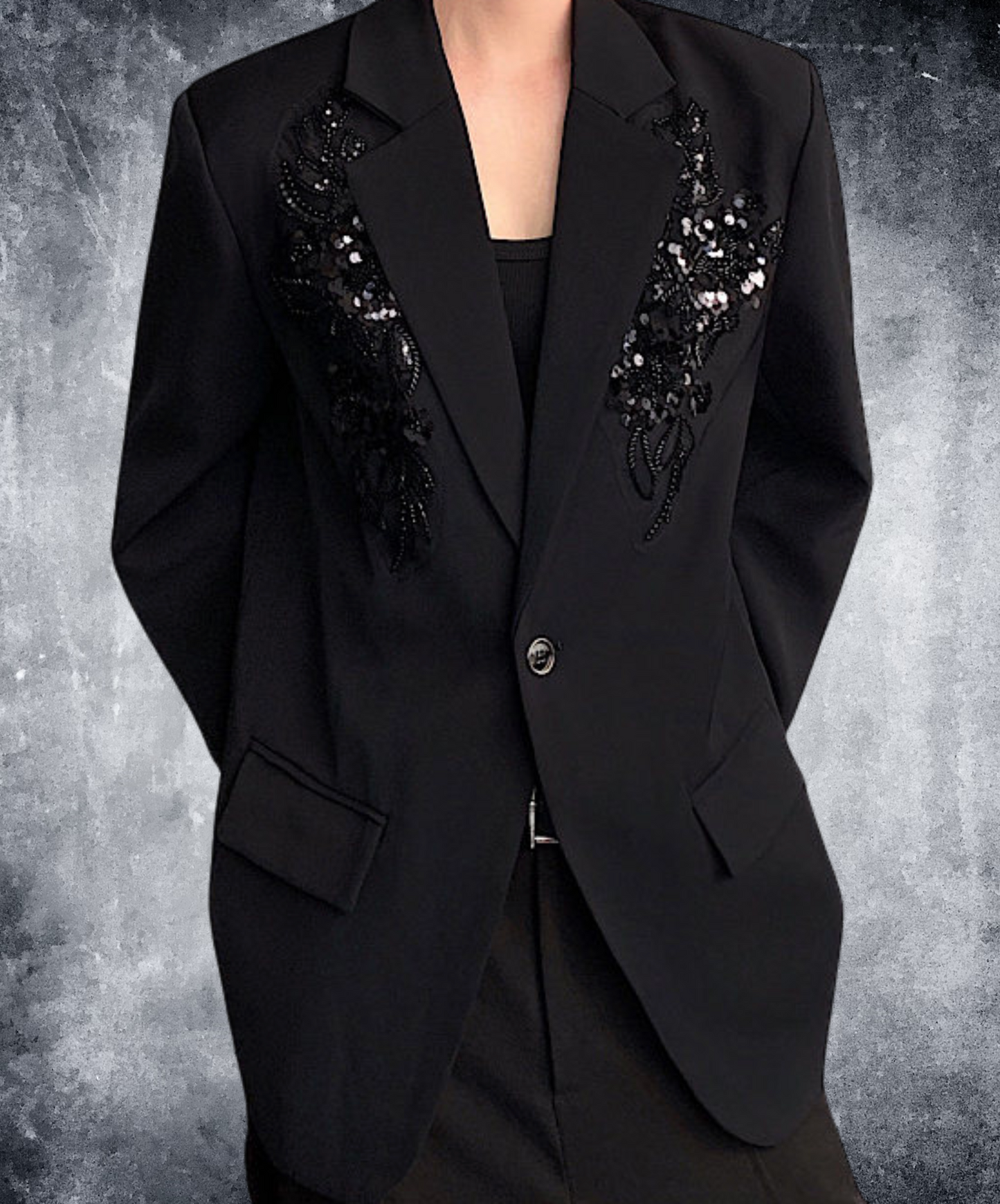 sequin 3d flower embroidery jacket EN2519