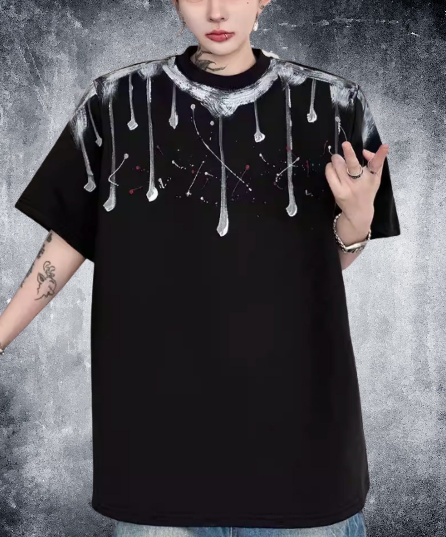 splatter print short-sleeved t-shirt EN2823