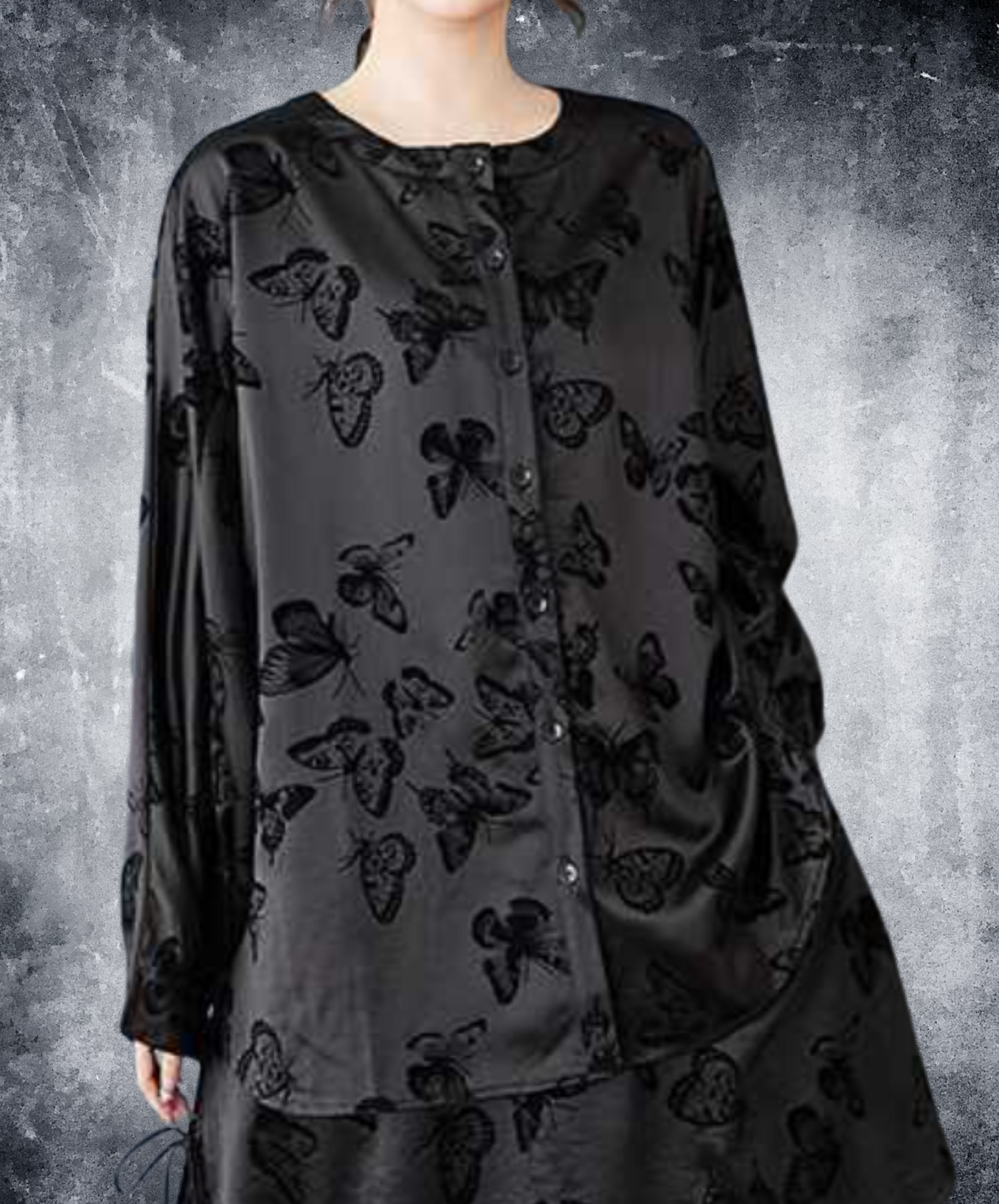 dark butterfly print shirt EN2269