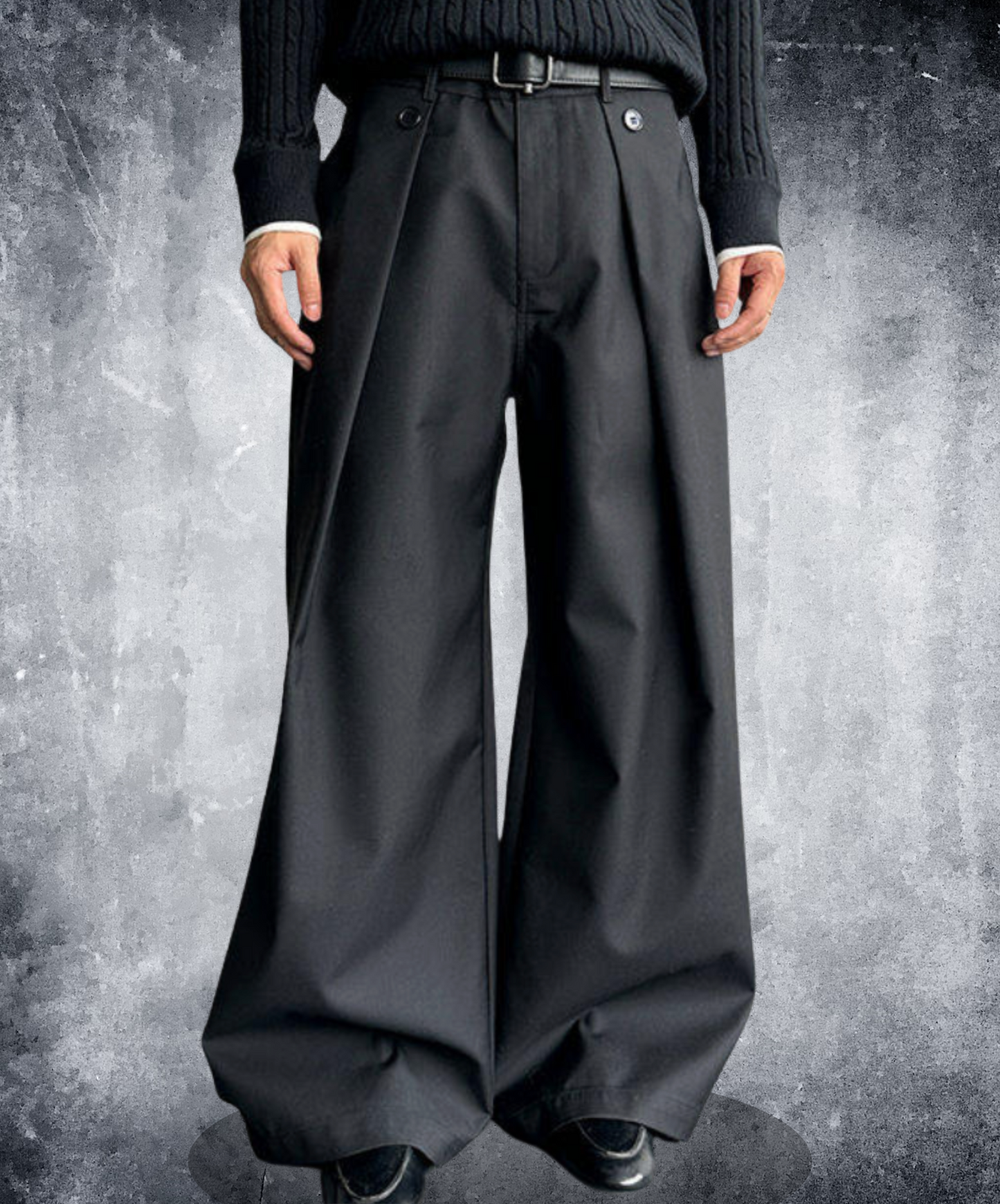 a-line draped cut wide pants EN2649