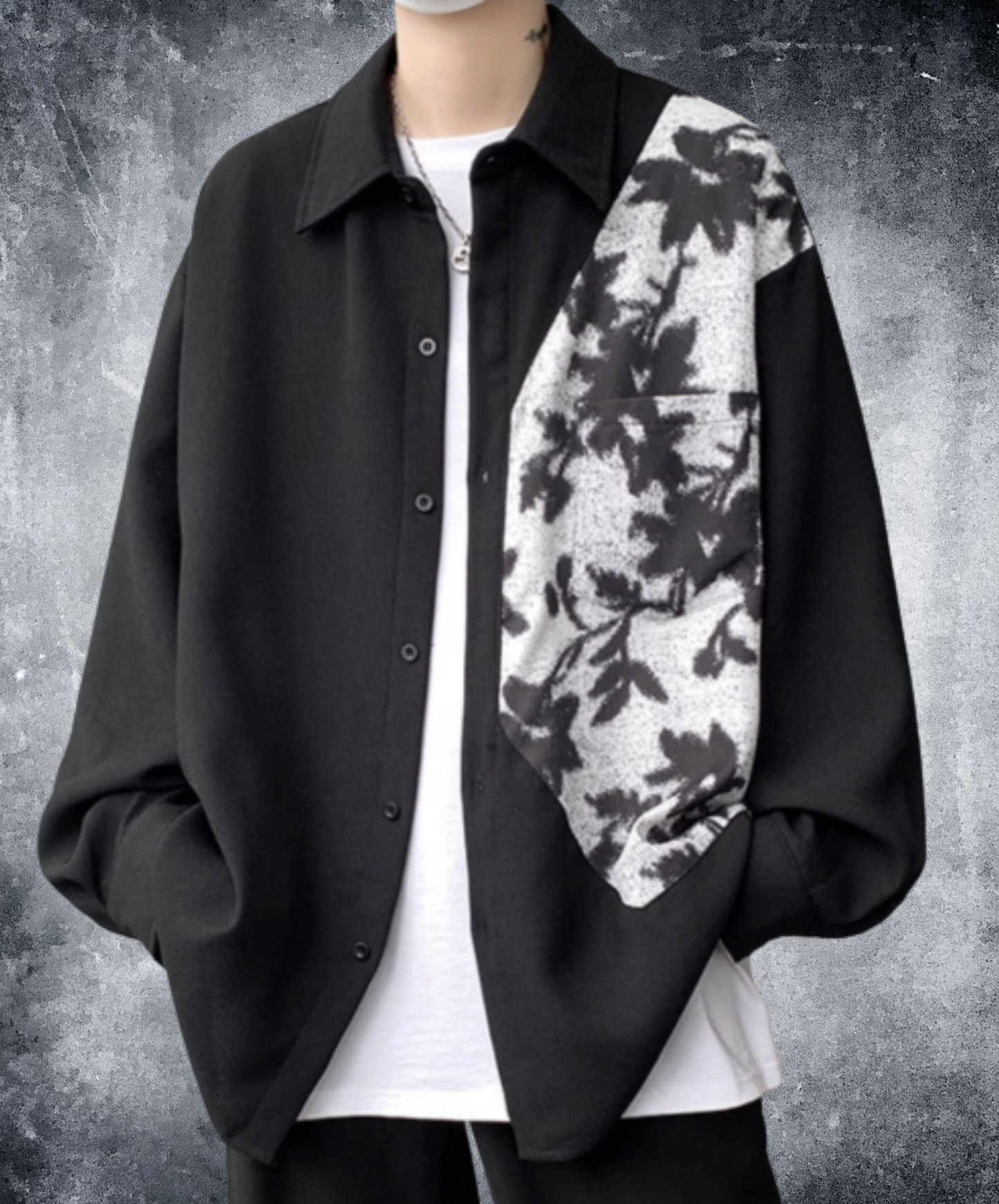 autumn motif silhouette shirt EN2399
