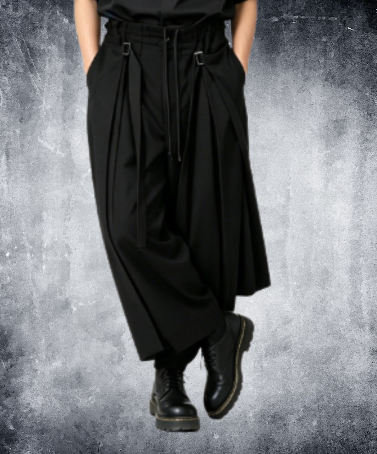 pleated design with straps pants EN3245