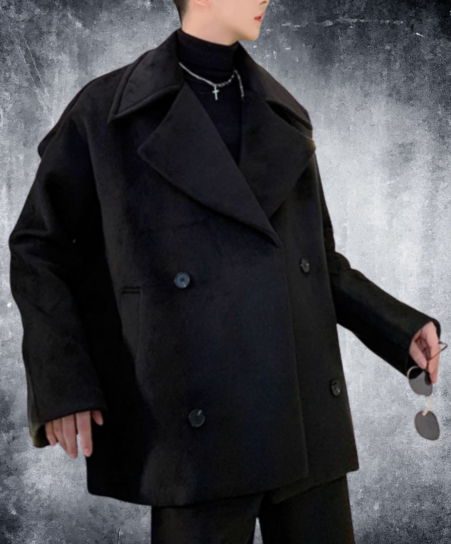 dark double-breasted with lapels jacket EN2528