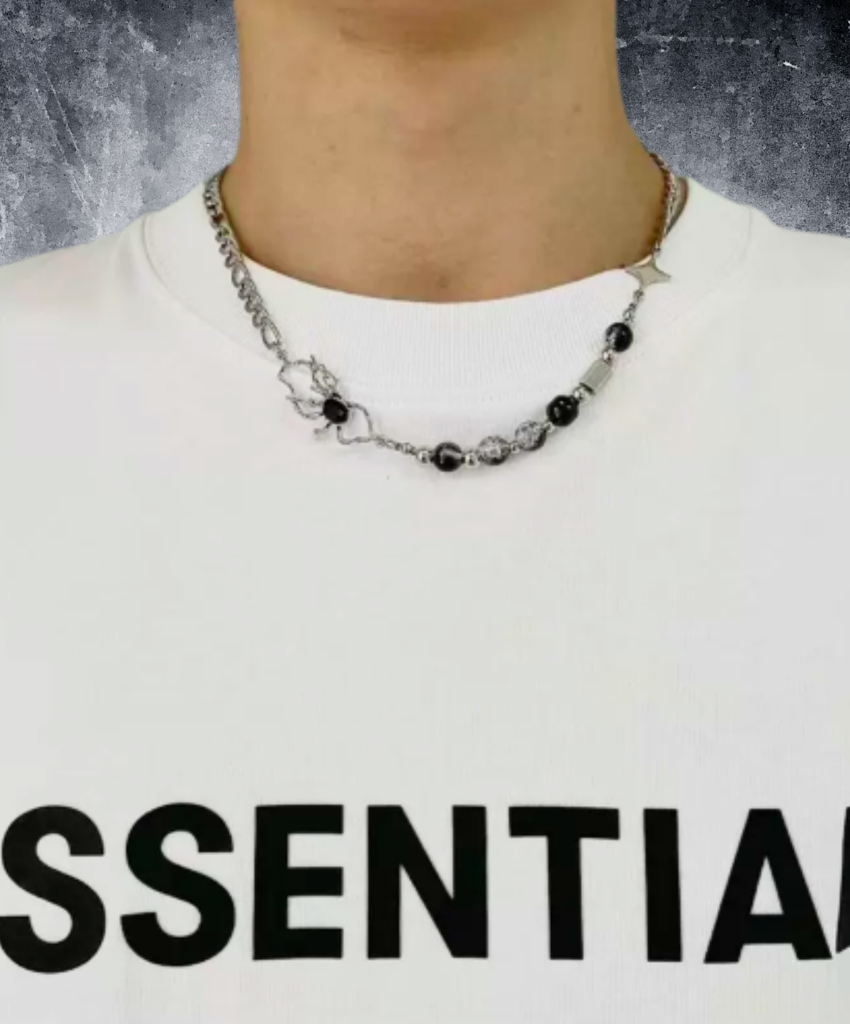 spider-motif combination chain necklace EN3194