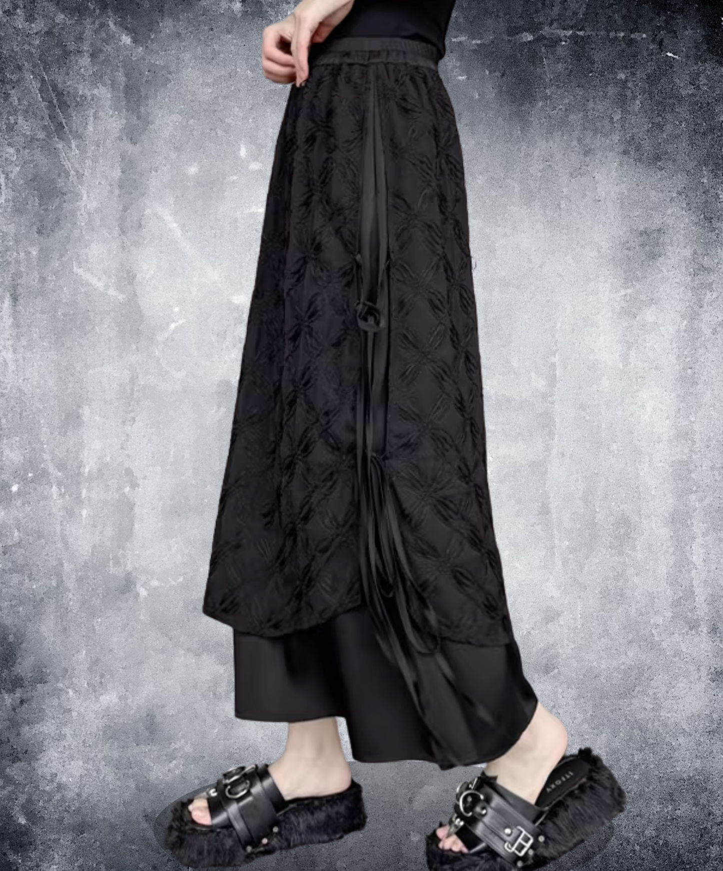 dark fake two-piece irregular style skirt EN2807