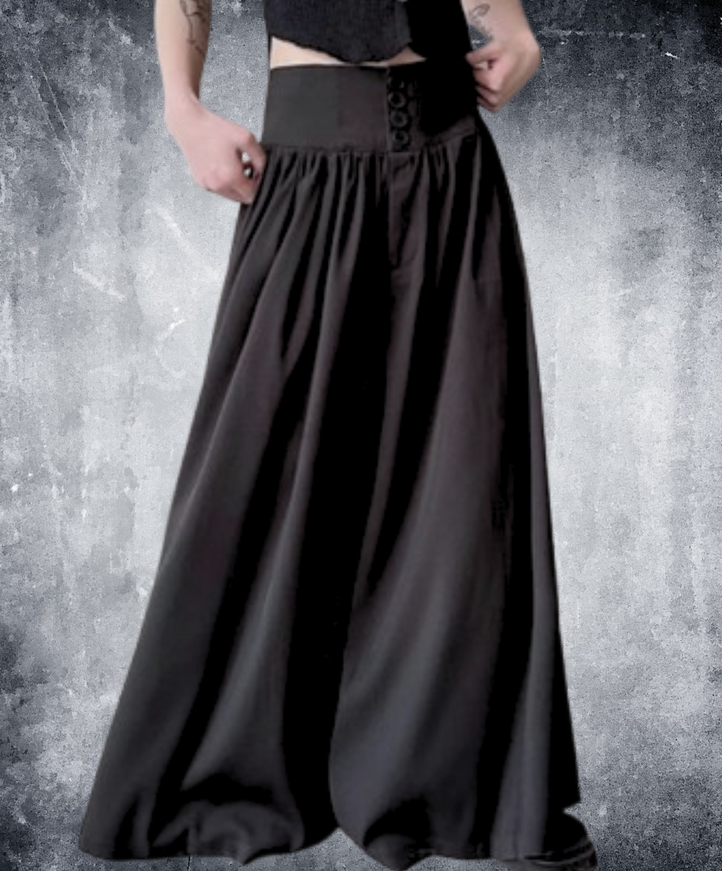 dark wide silhouette pants EN1855