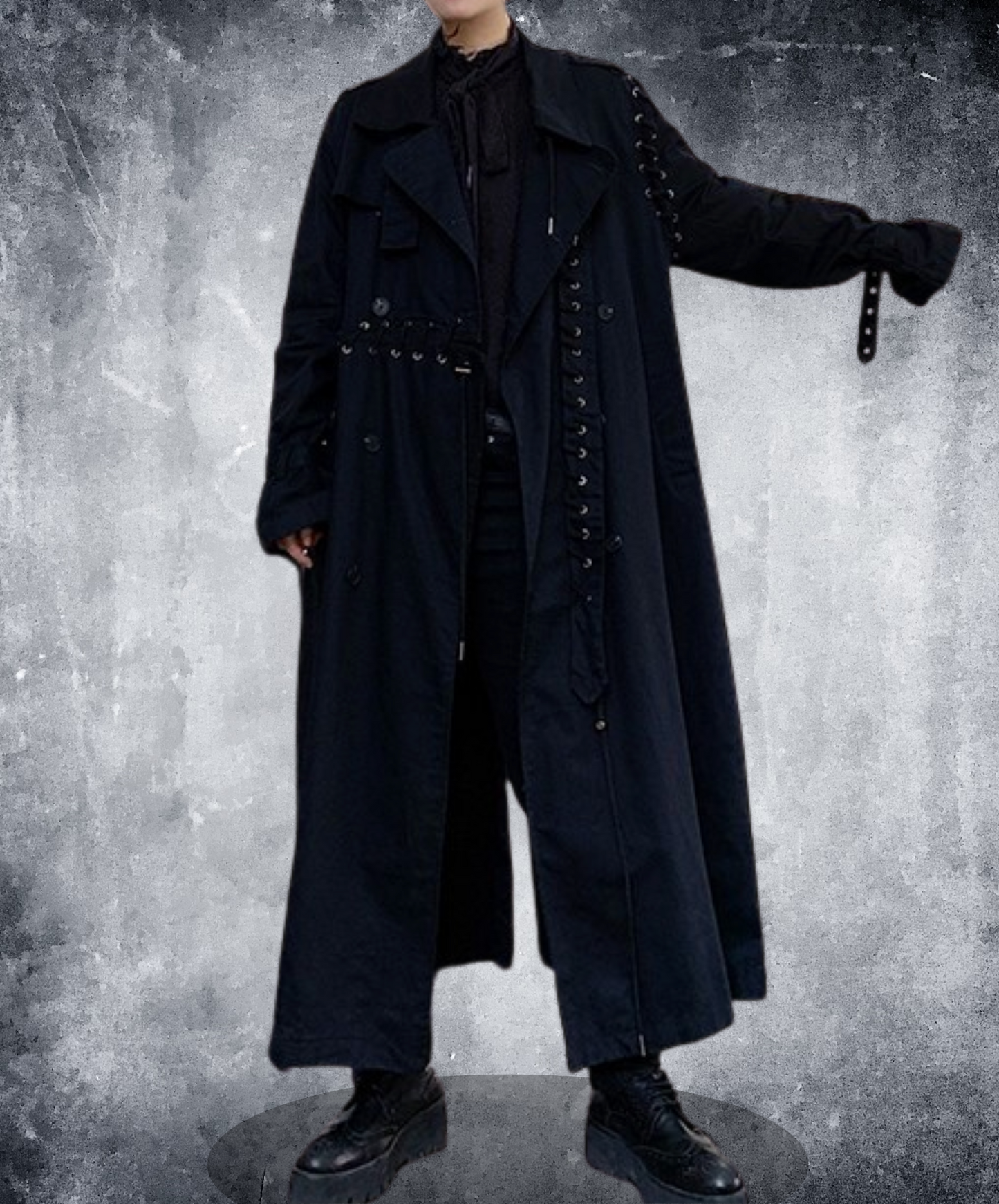 dark double-breasted trench coat EN2506
