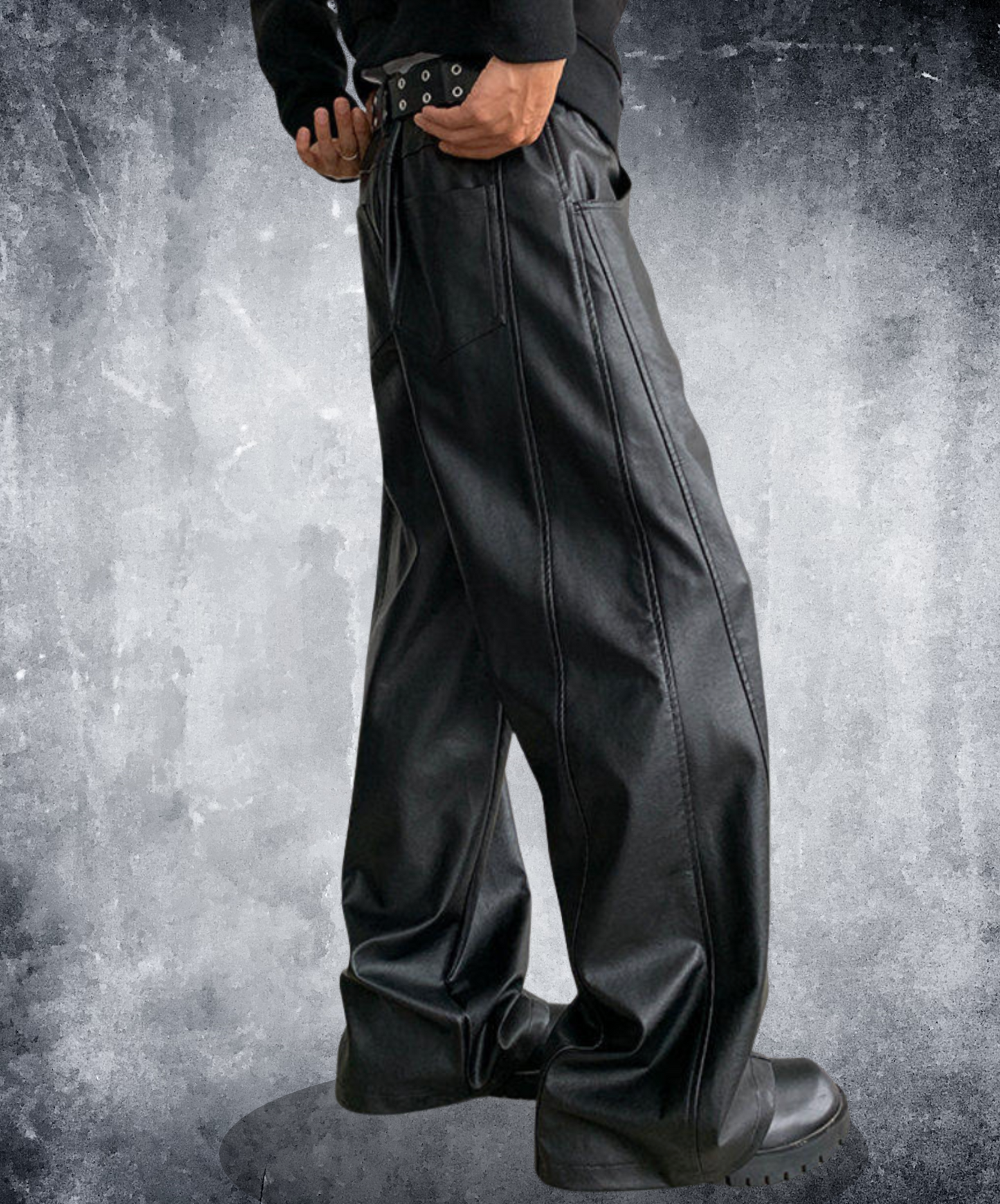 tailored pu leather pants EN2620