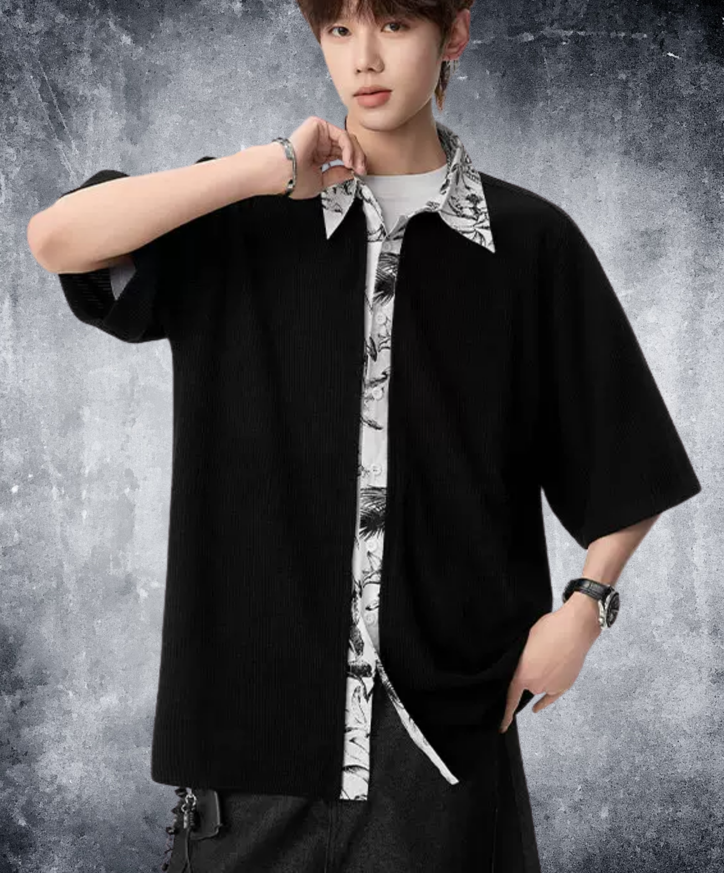 floral layered style shirt EN2857