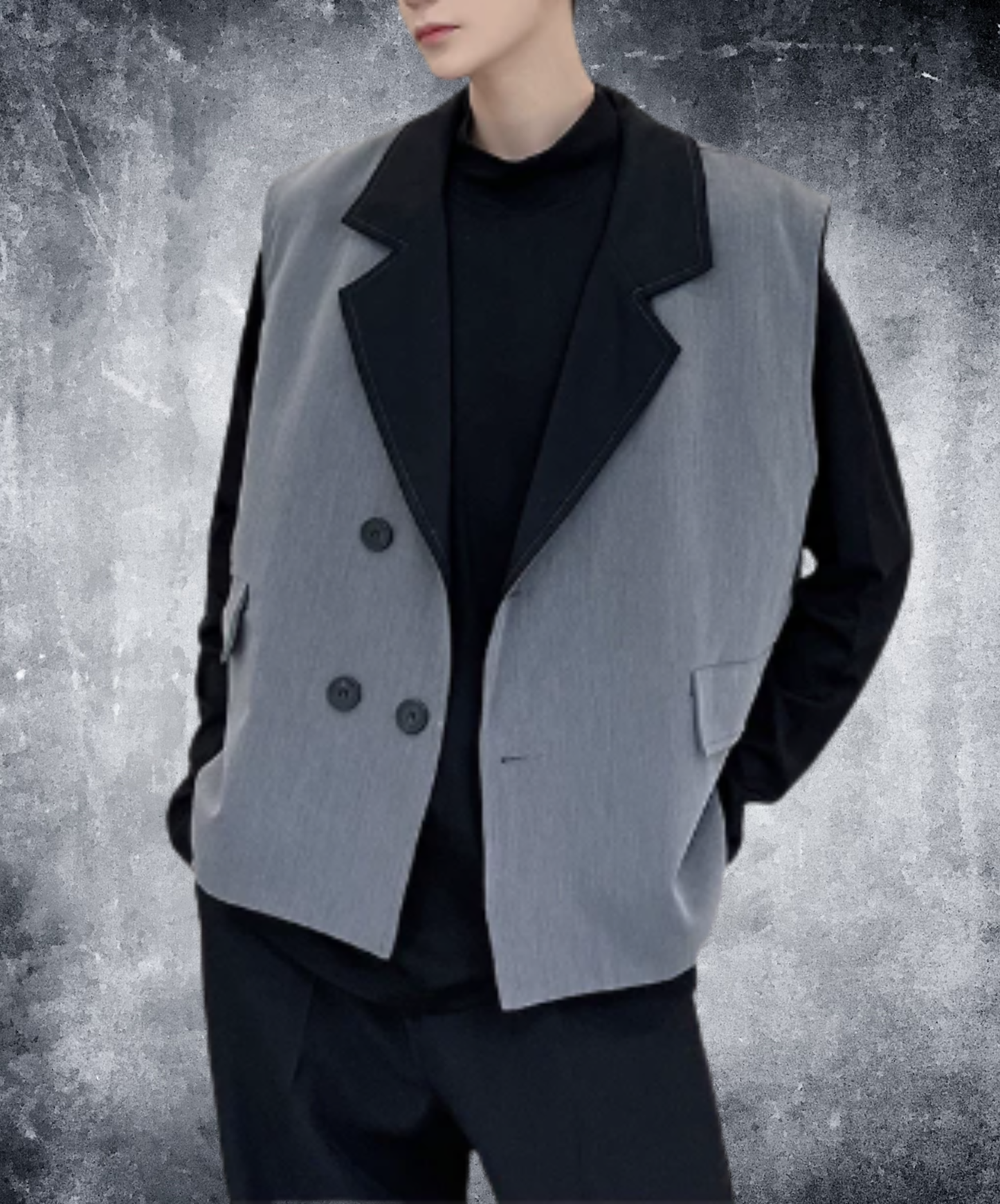 retro two-tone design vest  EN2989