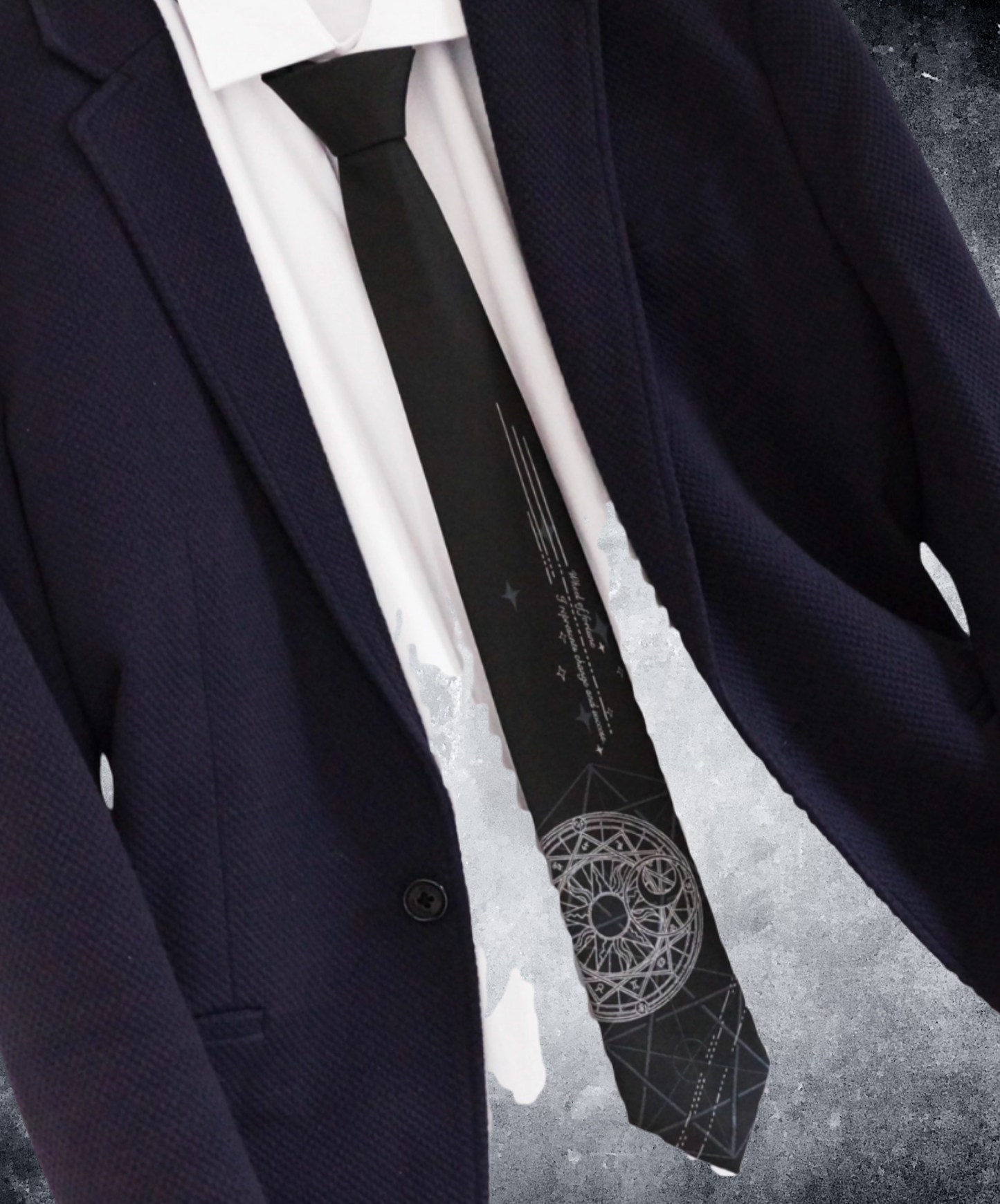 magic circle embroidery necktie EN2674