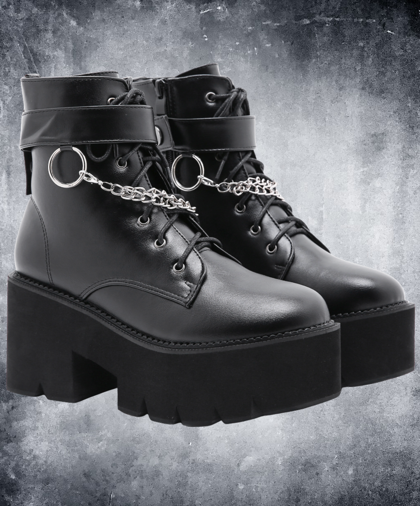 ring chain waterproof platform boots EN2608